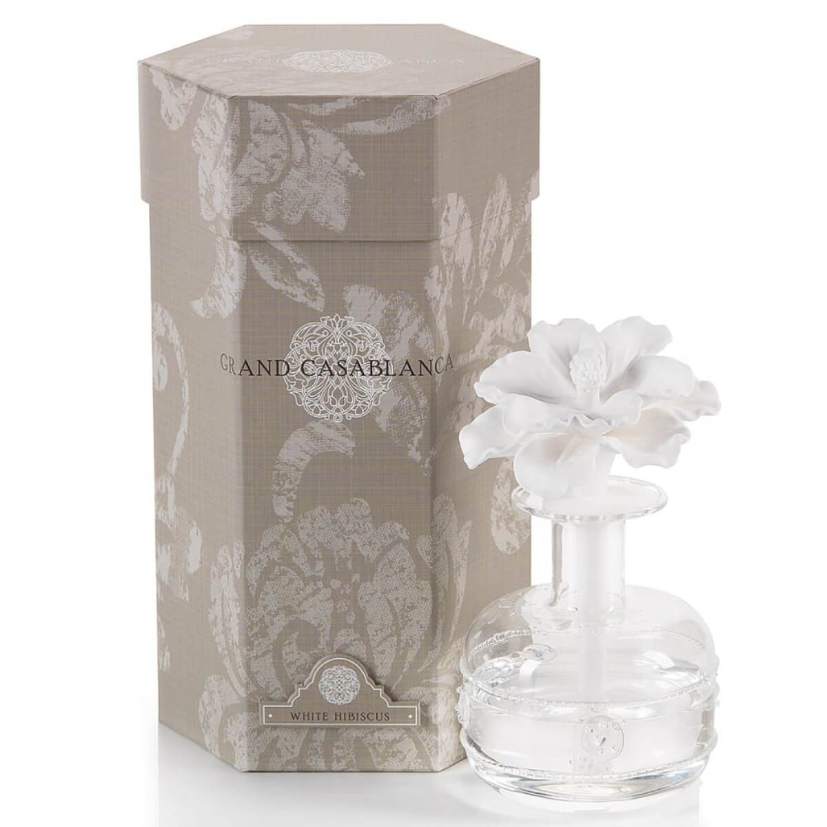 Zodax Grand Casablanca Porcelain Diffuser White Hibiscus