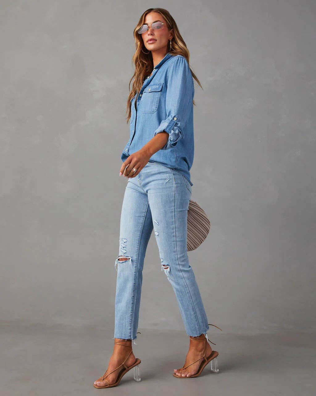 Denim Long Sleeve Button Down