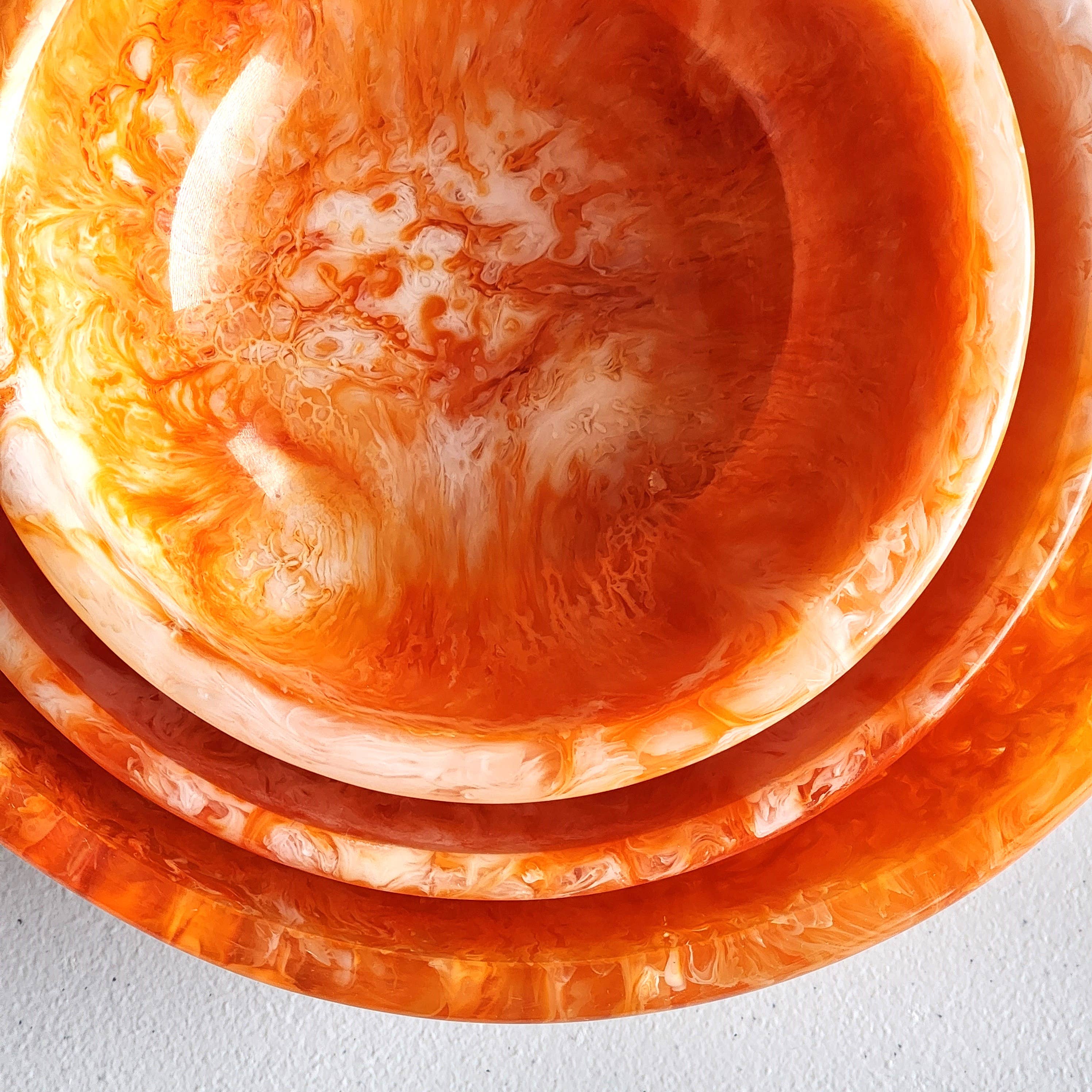 Set of 3 Resin Serving Bowls orange front | MILK MONEY milkmoney.co | white elephant gift ideas, gift, mother's day gift ideas, white elephant gift, gift shops near me