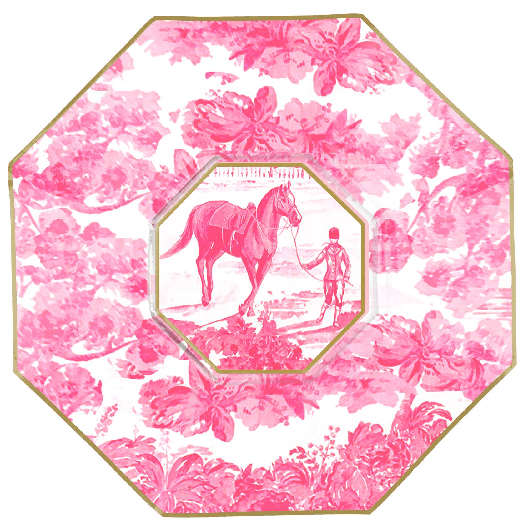 Equestrian Toile Pink Decoupage Glass Plate front | MILK MONEY milkmoney.co | Home decor online, Modern home decor, Luxury home furnishings, Best home decor, Home accessories for sale, Living room furniture sets, Kitchen decor ideas, Wall art for home, Bathroom accessories, Vintage home decor, Minimalist home decor