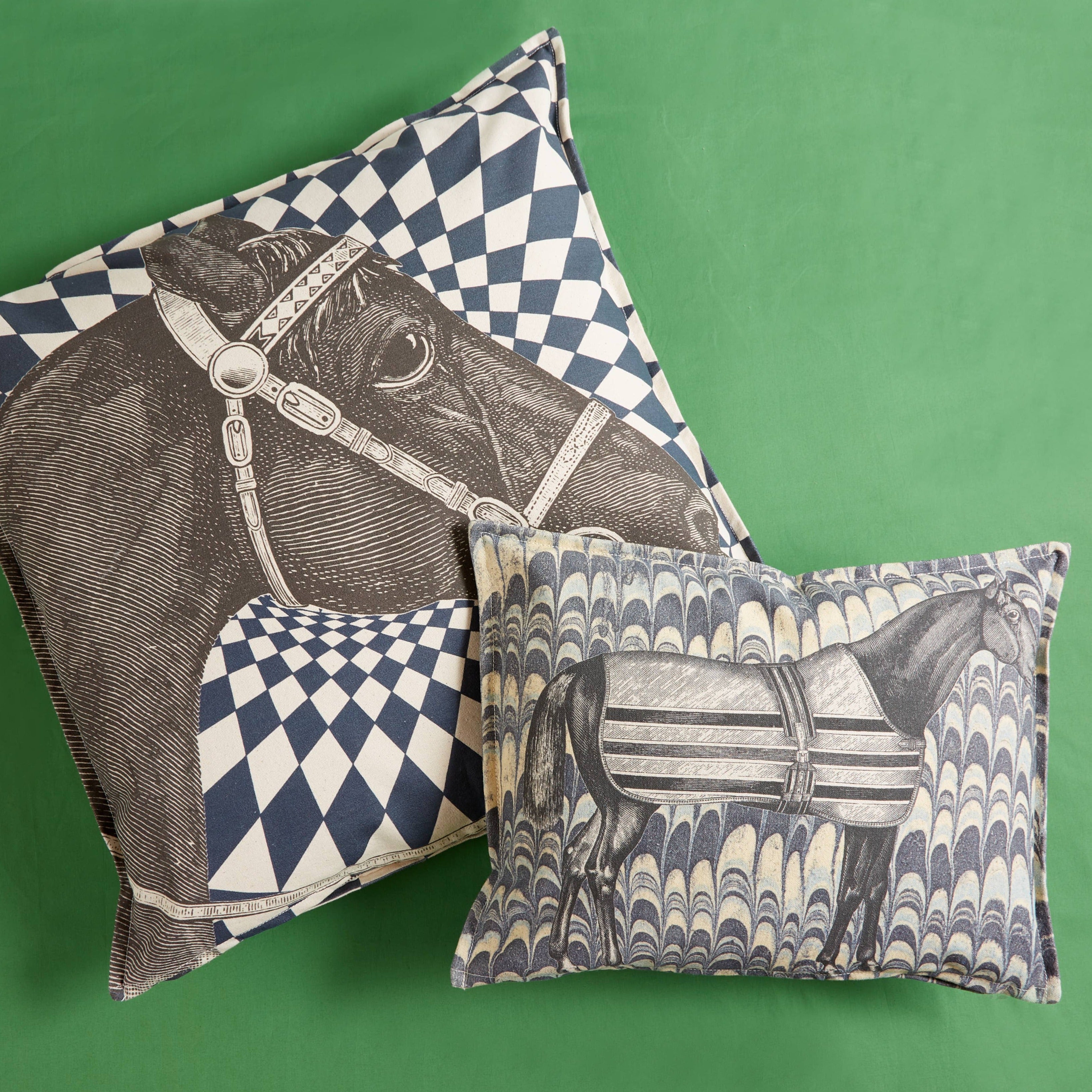 Equus Blue Marble Pillow