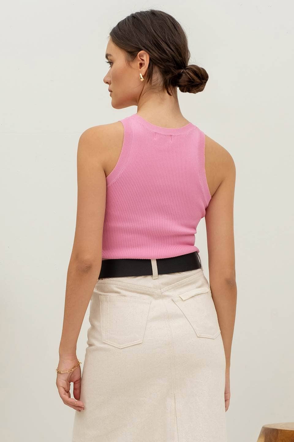 Round Neck Sweater Knit Tank Top