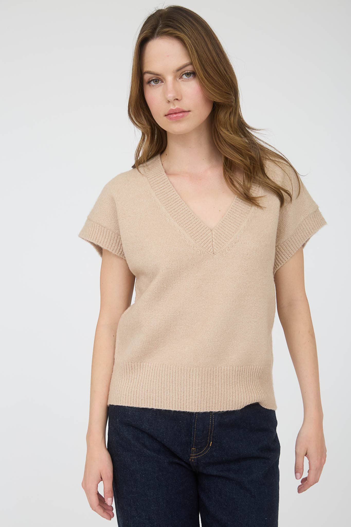 Cozy V-Neck Sleeveless Sweater