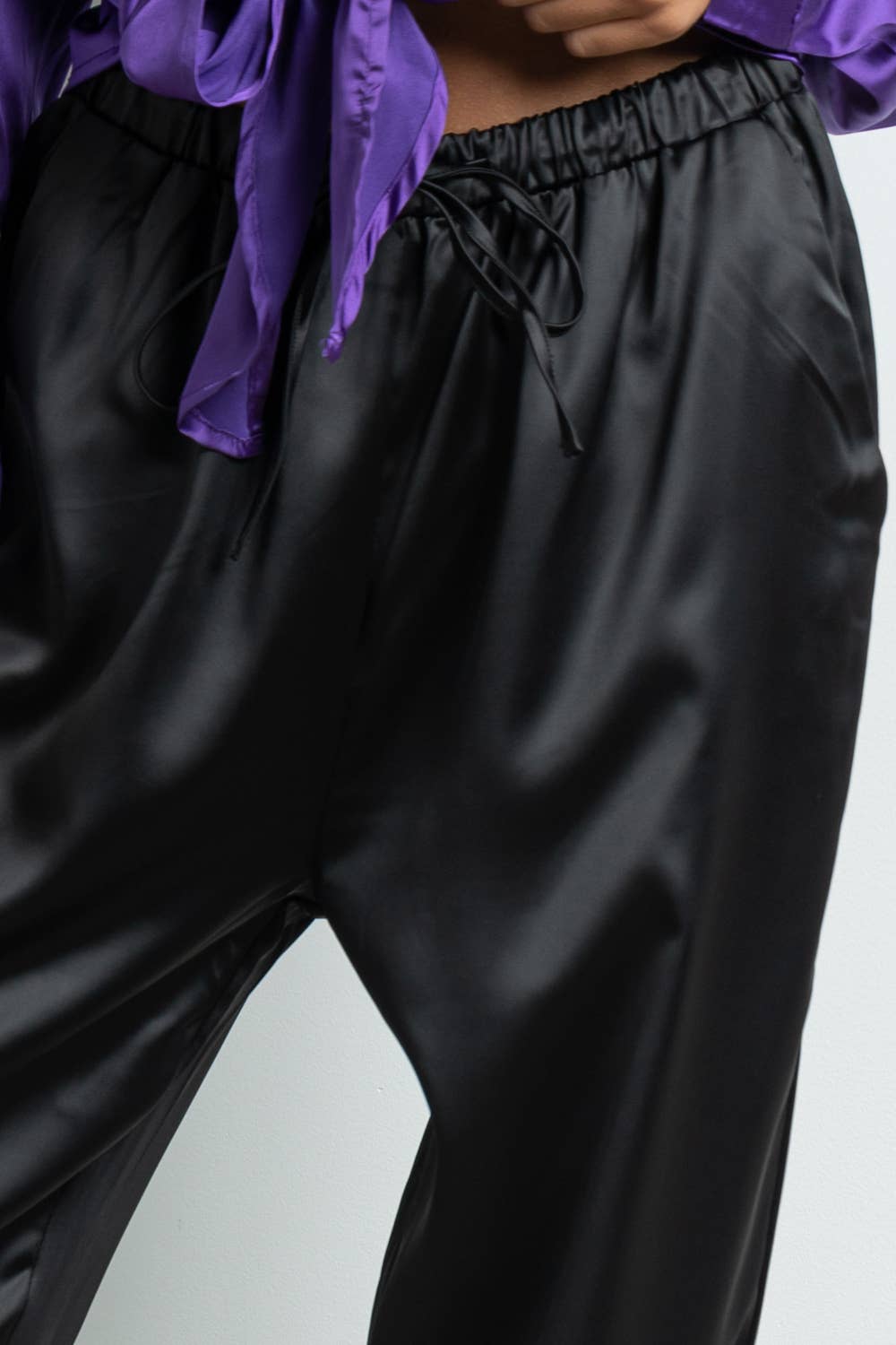 High Rise Satin Pants