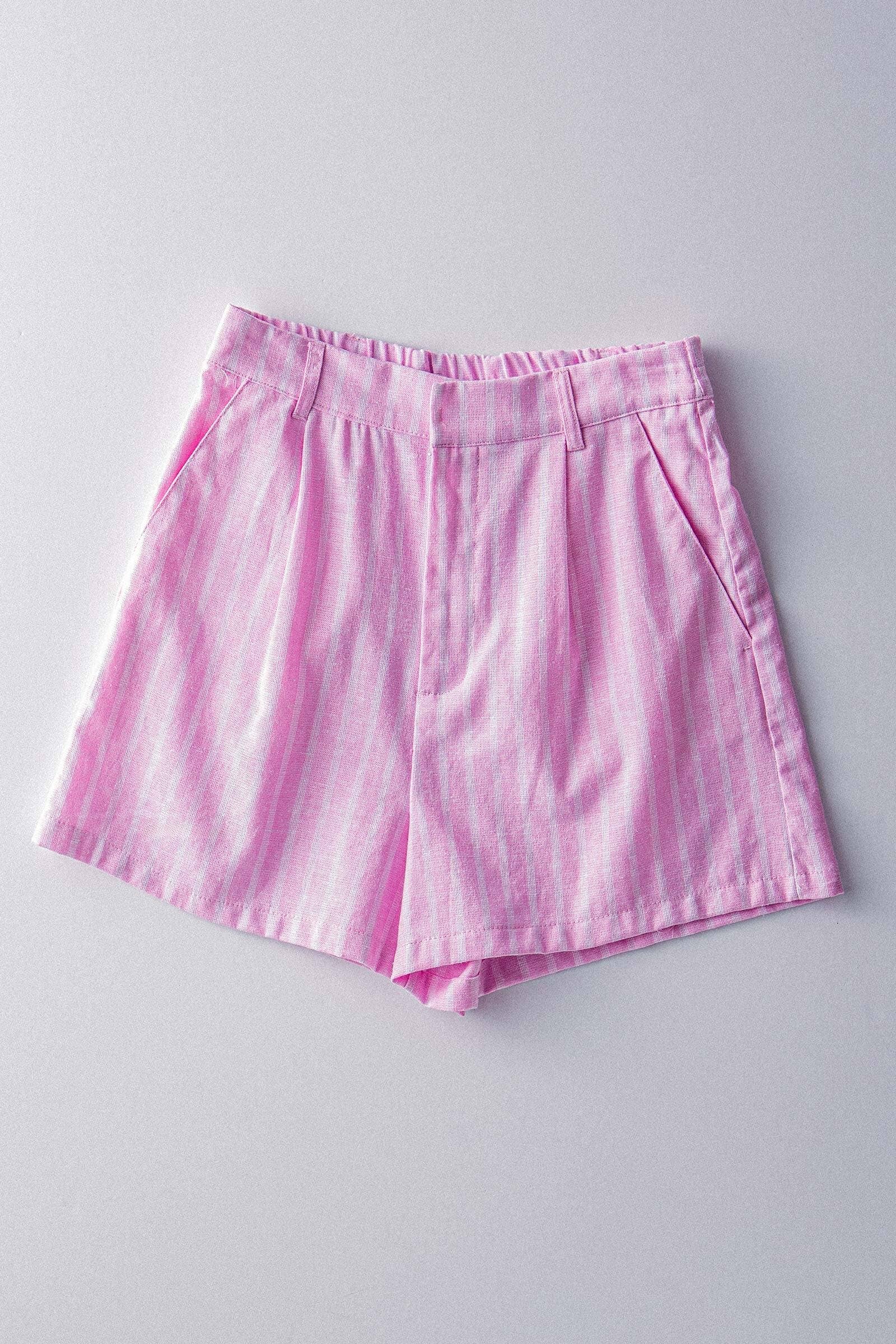 Coastal Linen Striped Shorts