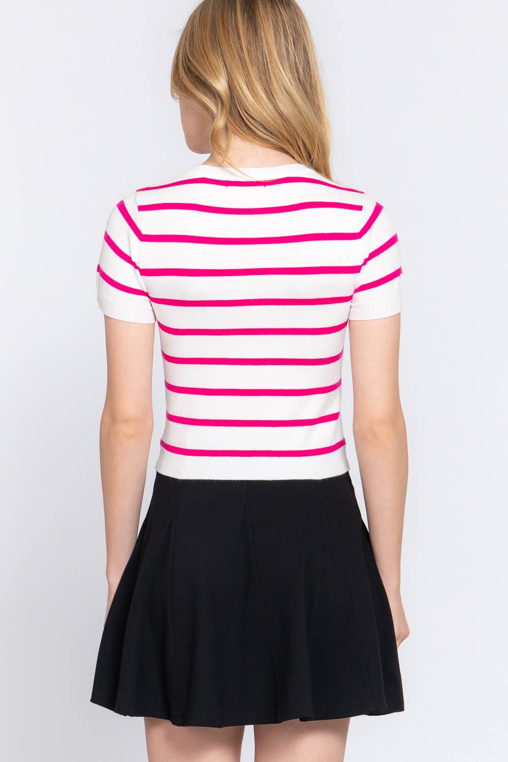 Crew Neck Striped Sweater Tee