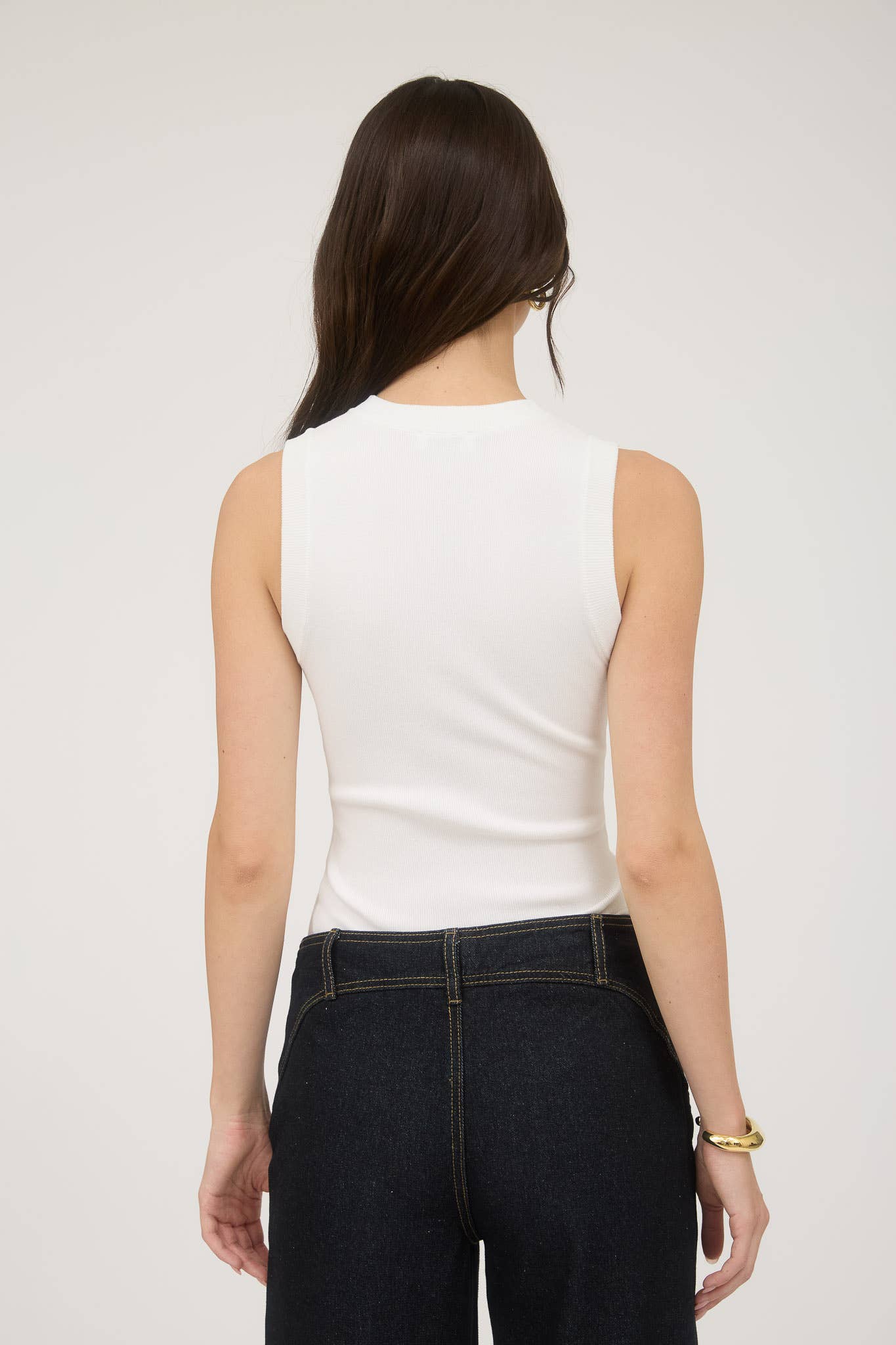 Sleeveless Round Neck Knit Tank