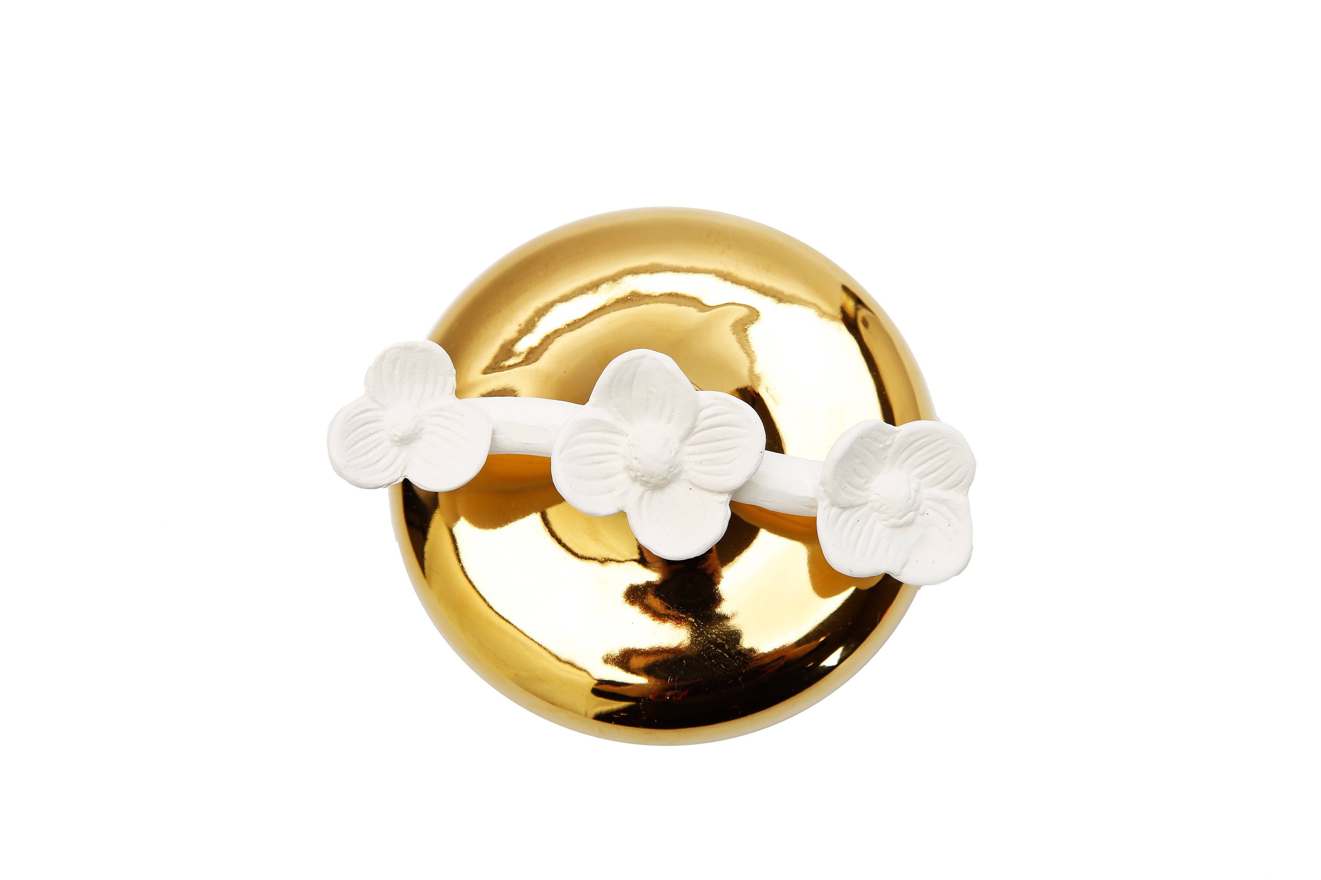 Circular Diffuser w/3 White Flowers