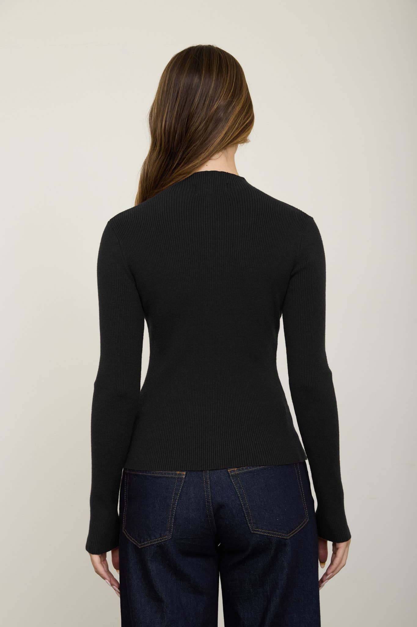 Mock Neck Button Knit Cardigan
