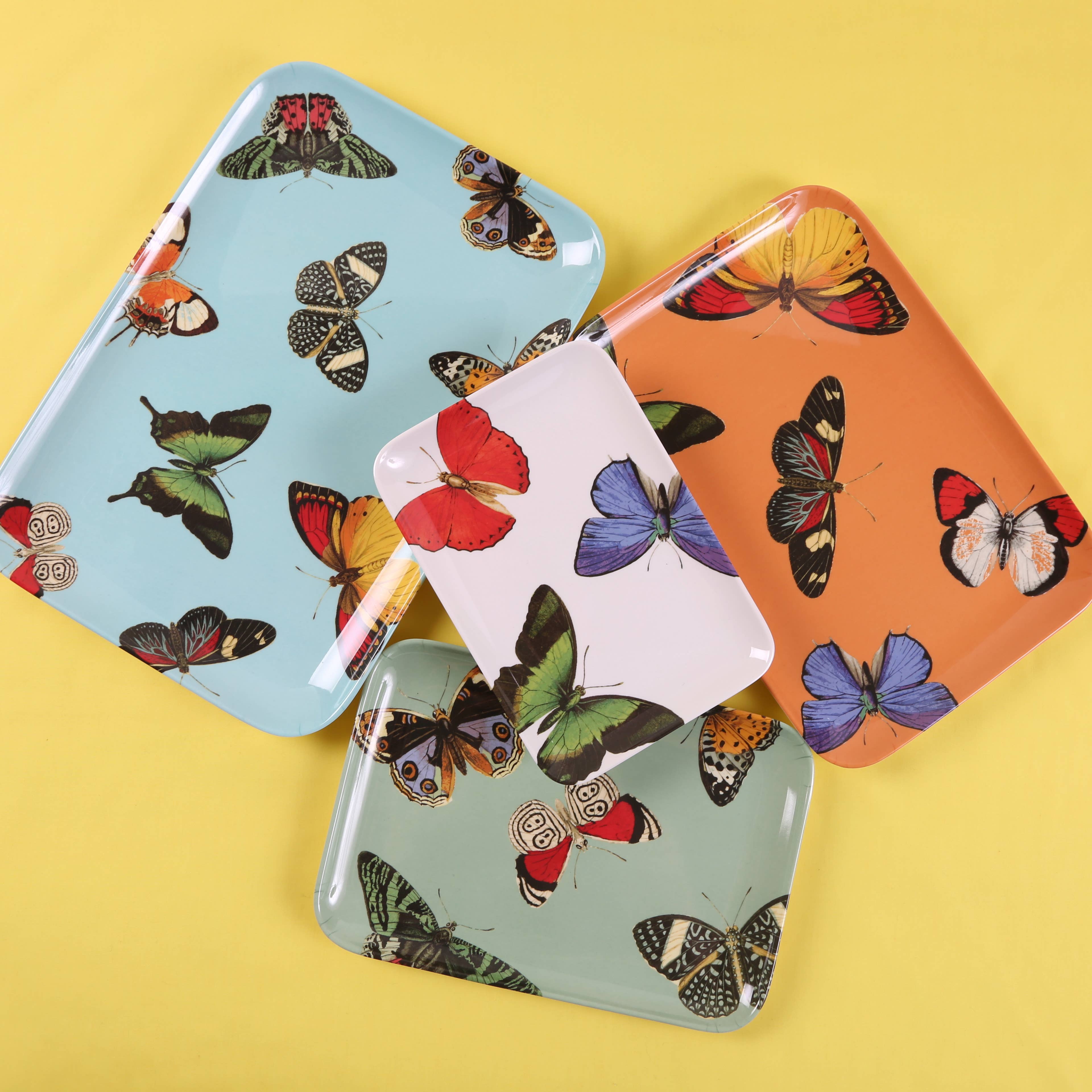Metamorphosis Butterfly Rectangle Valet Tray Set