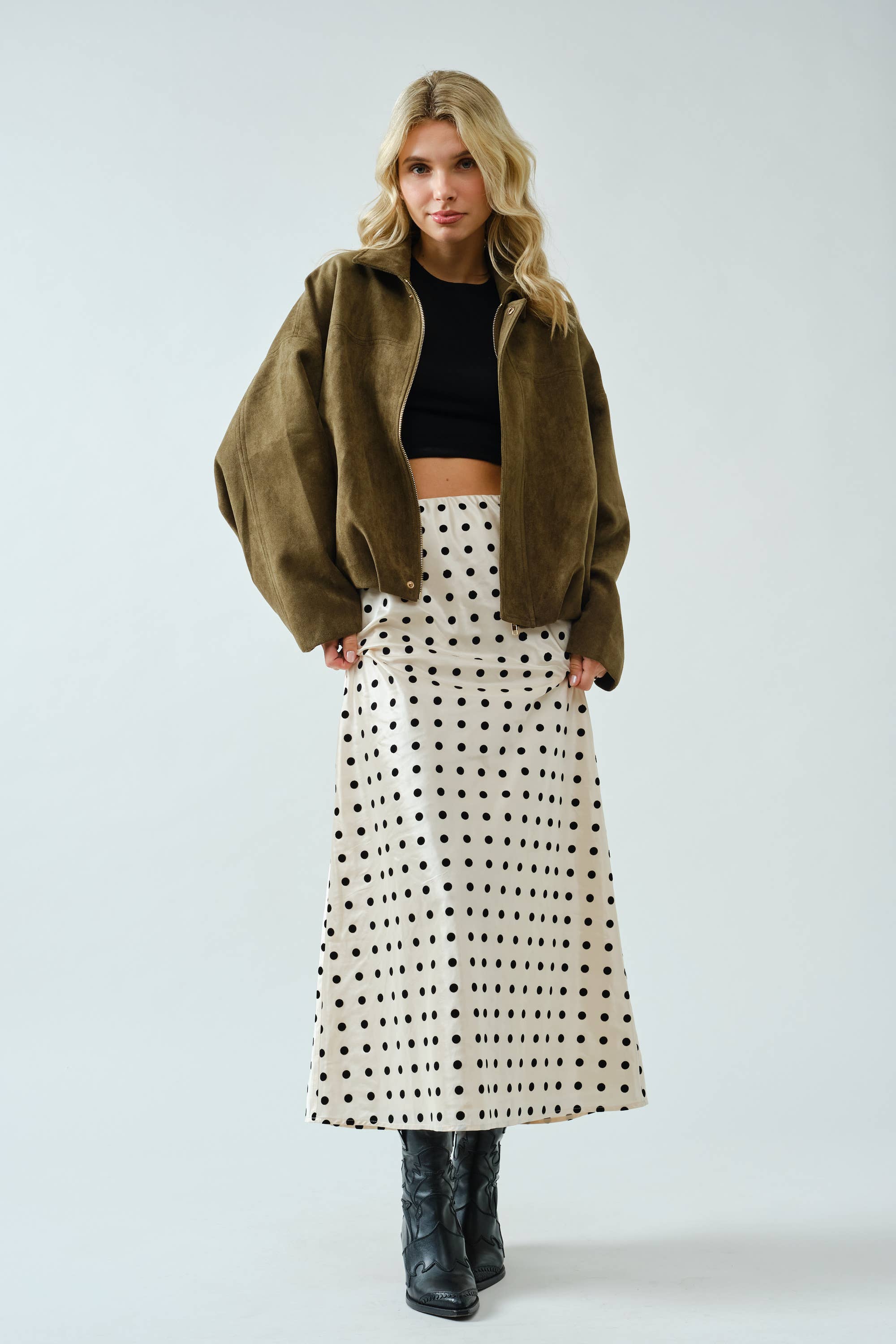 Suede Olive Bomber Jacket