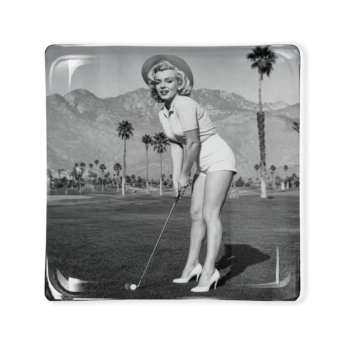 Marilyn Golfing Glass Tray
