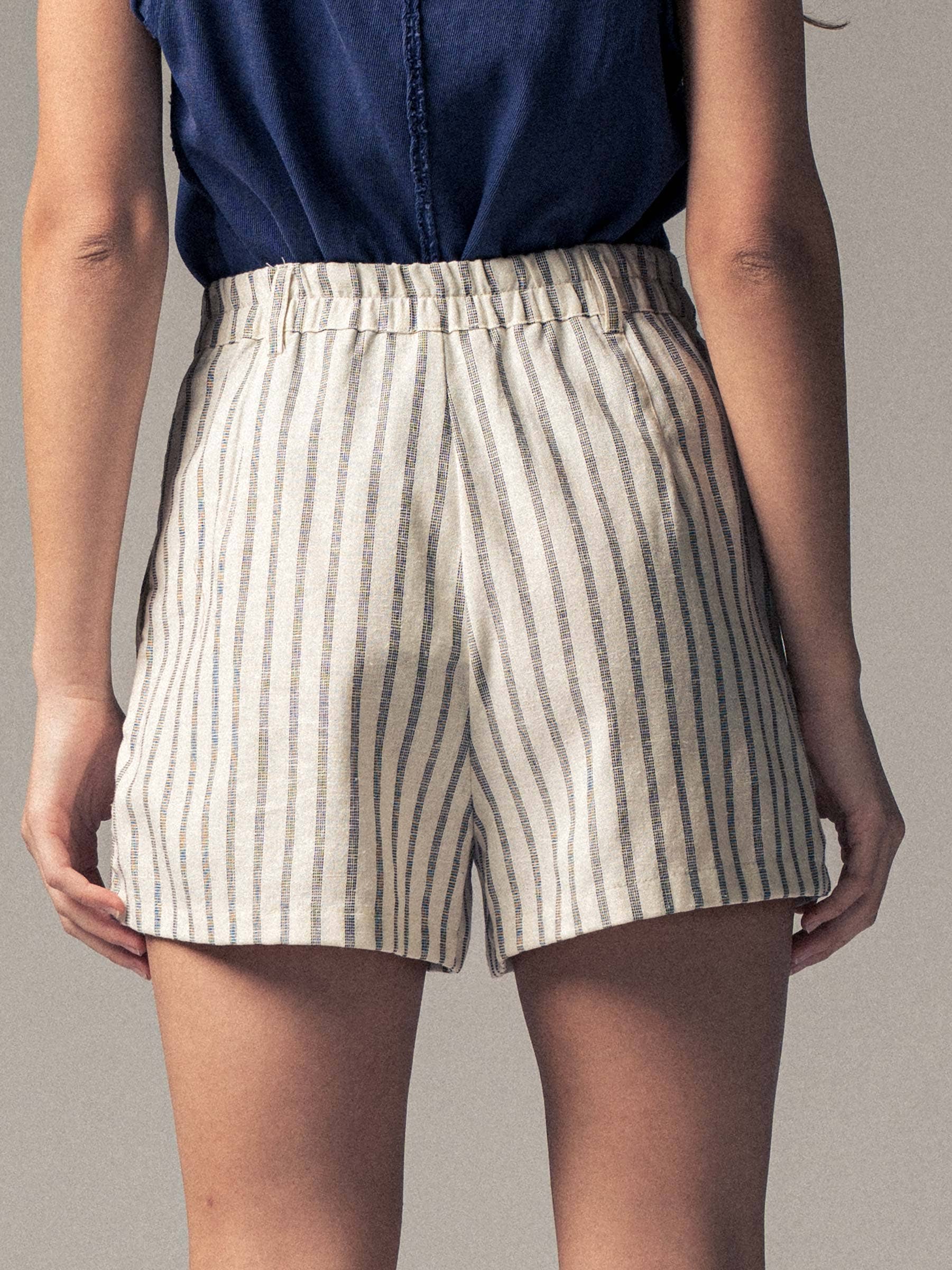 Coastal Linen Striped Shorts