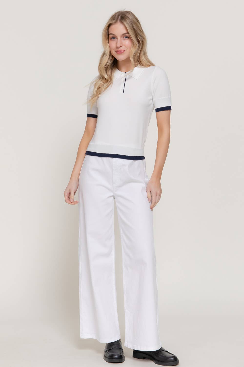 Short Sleeve Polo Sweater