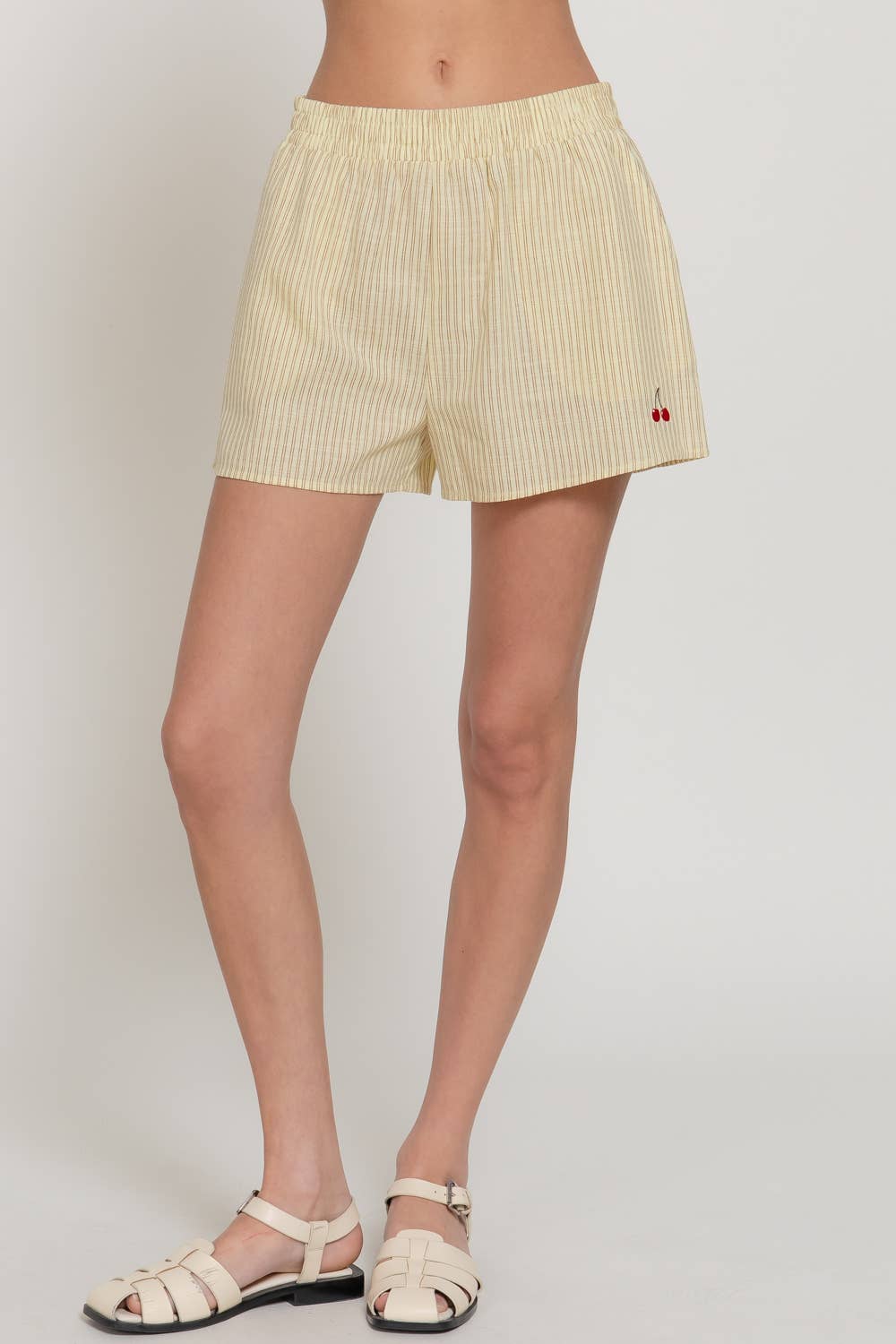 Cherry Detail Stripe Shorts