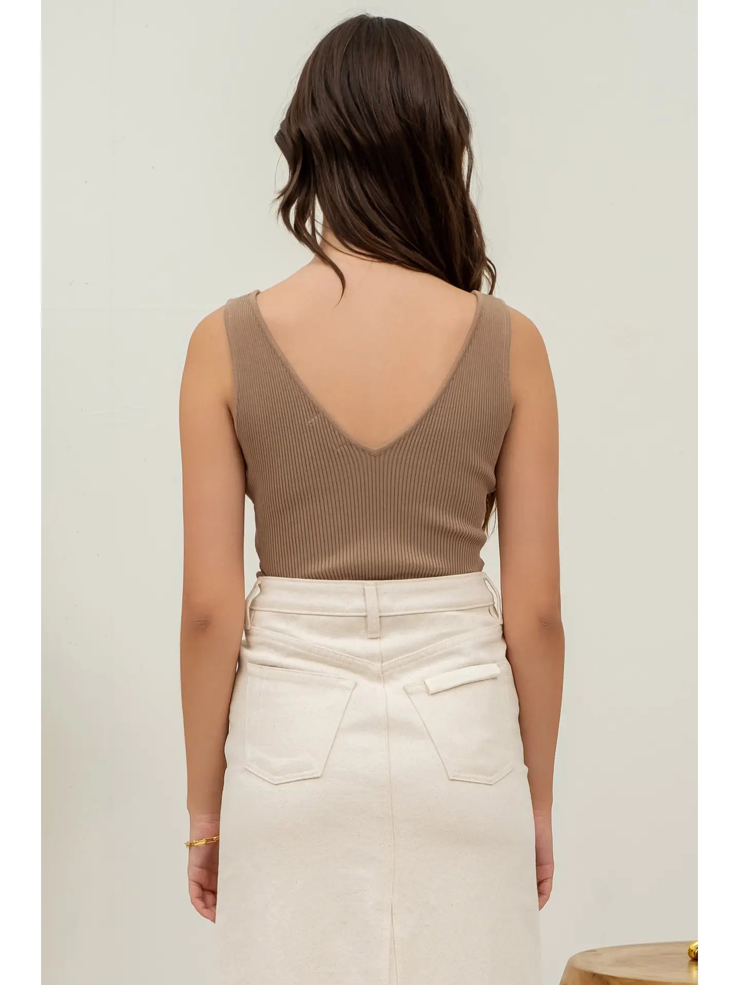 V-Neck Ribbed Tank