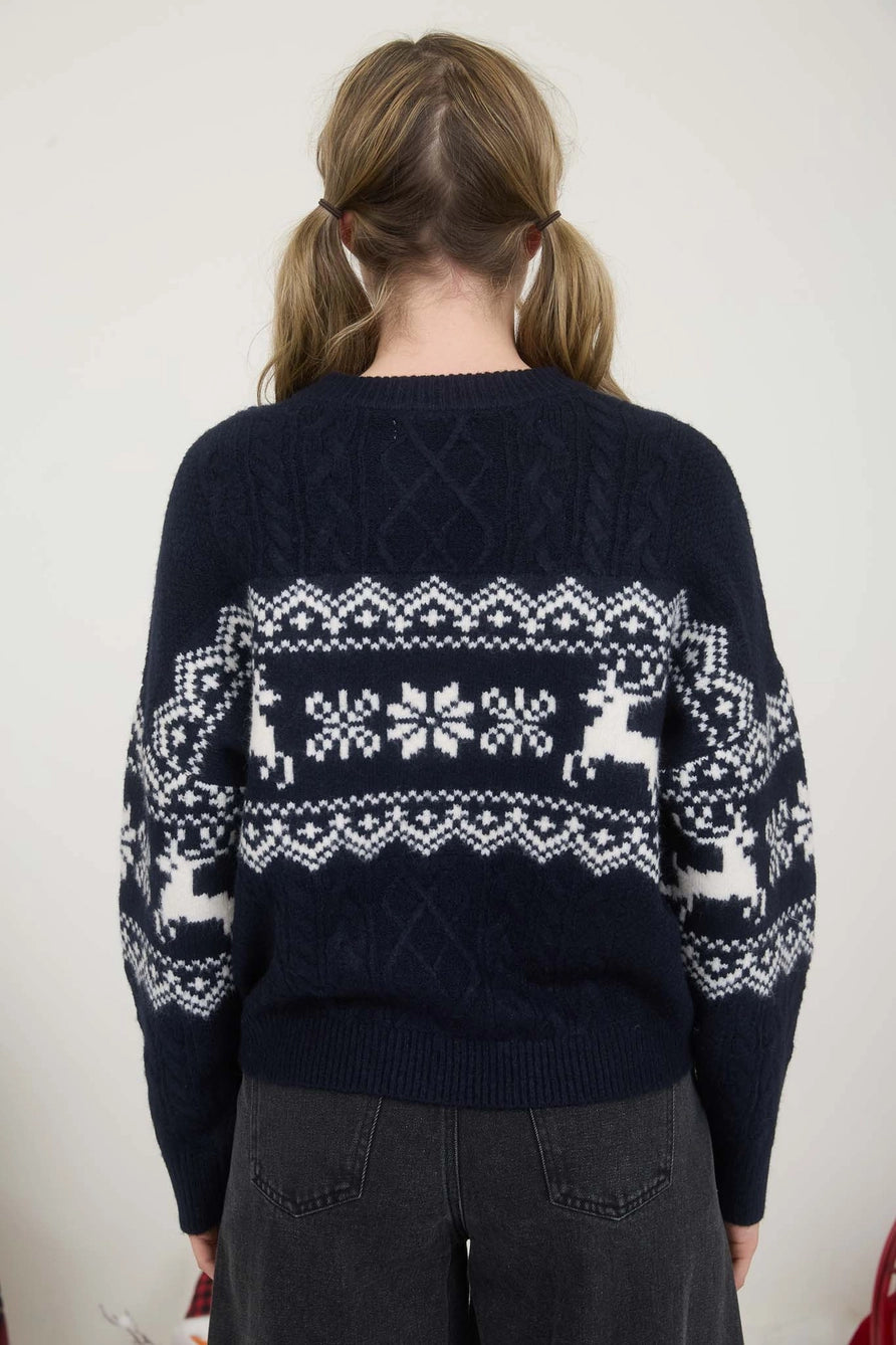 Snowflake Cable Knit Sweater