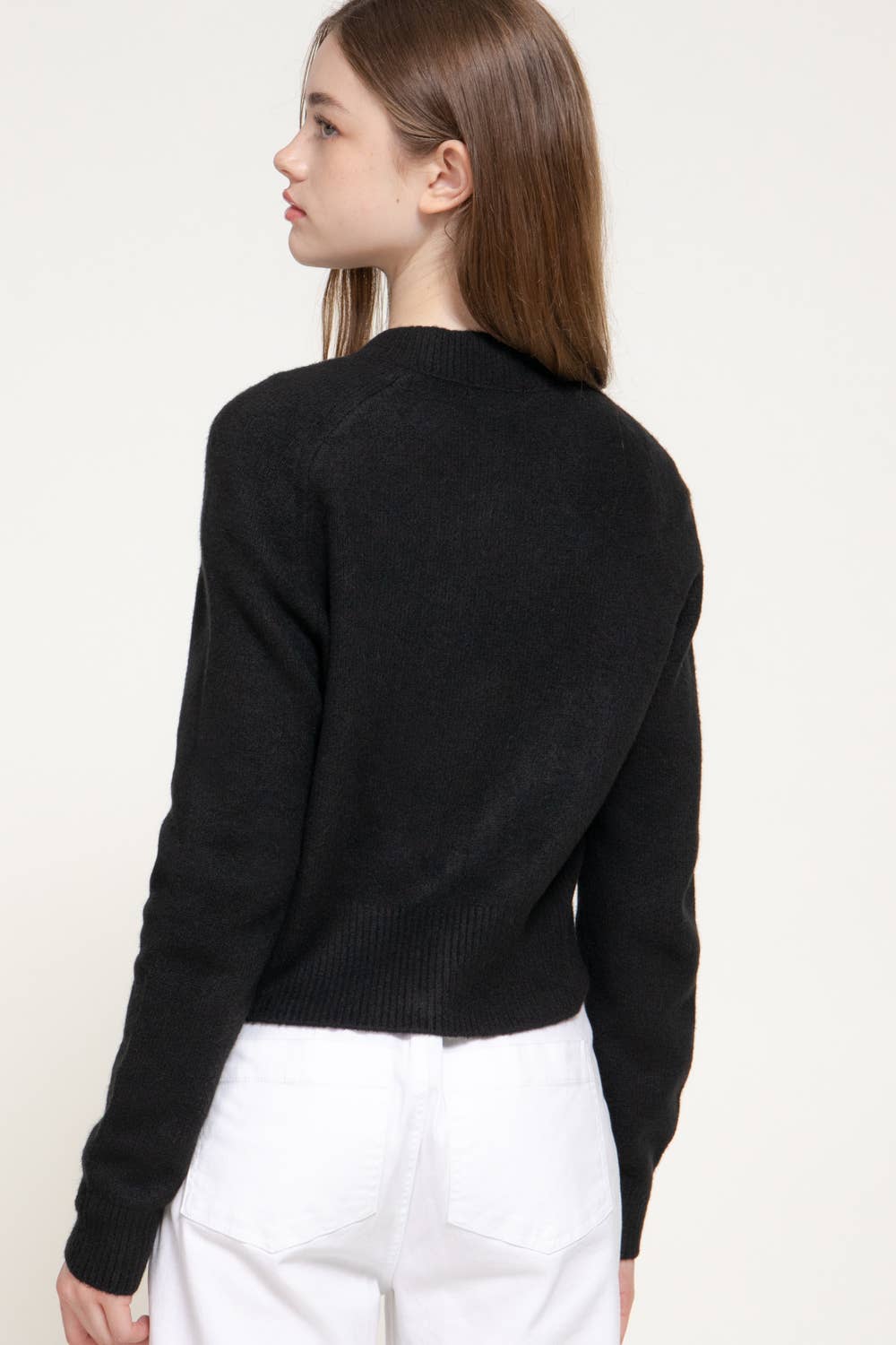 Round Neck Button Down Sweater