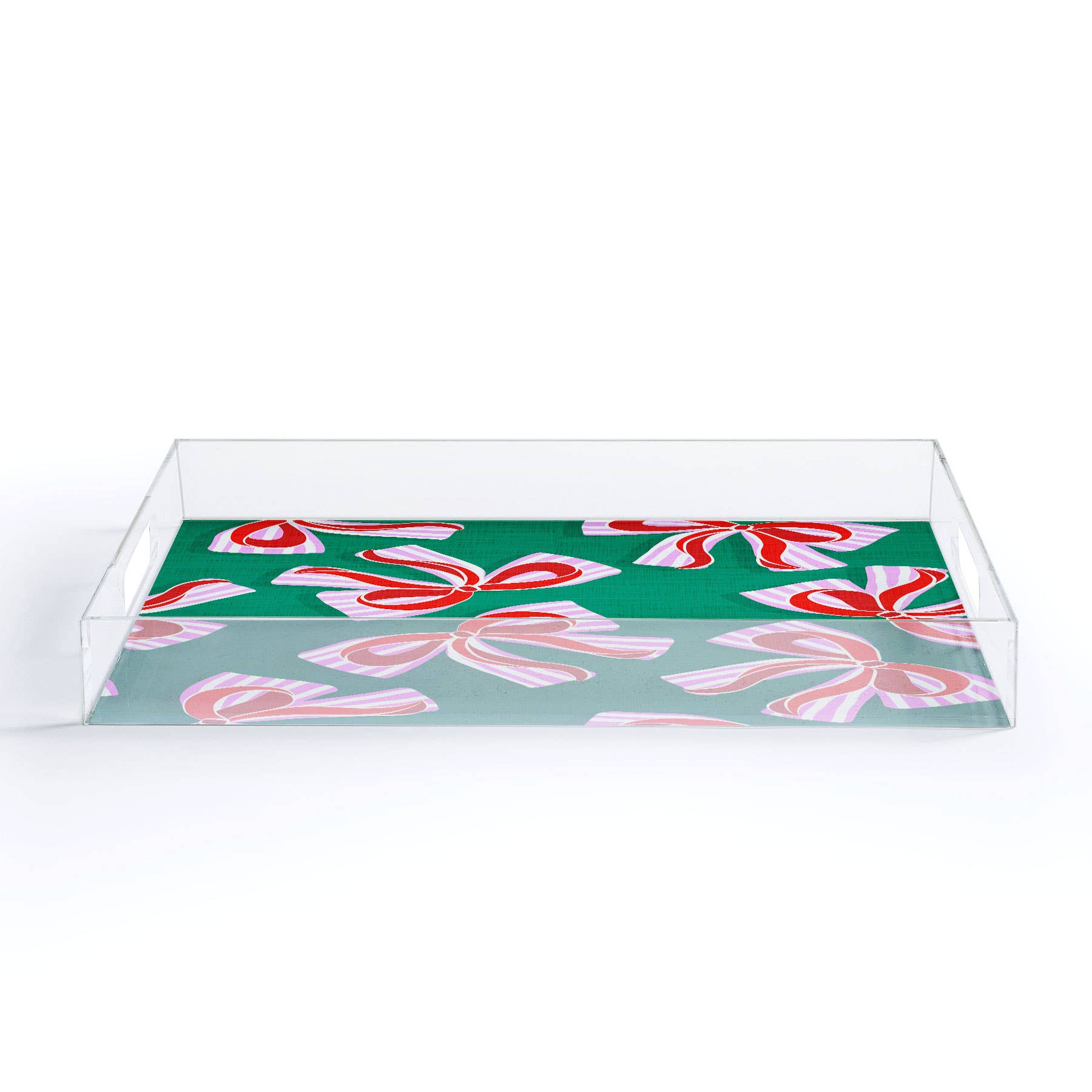 Kitsch Christmas Ribbons Acrylic Tray
