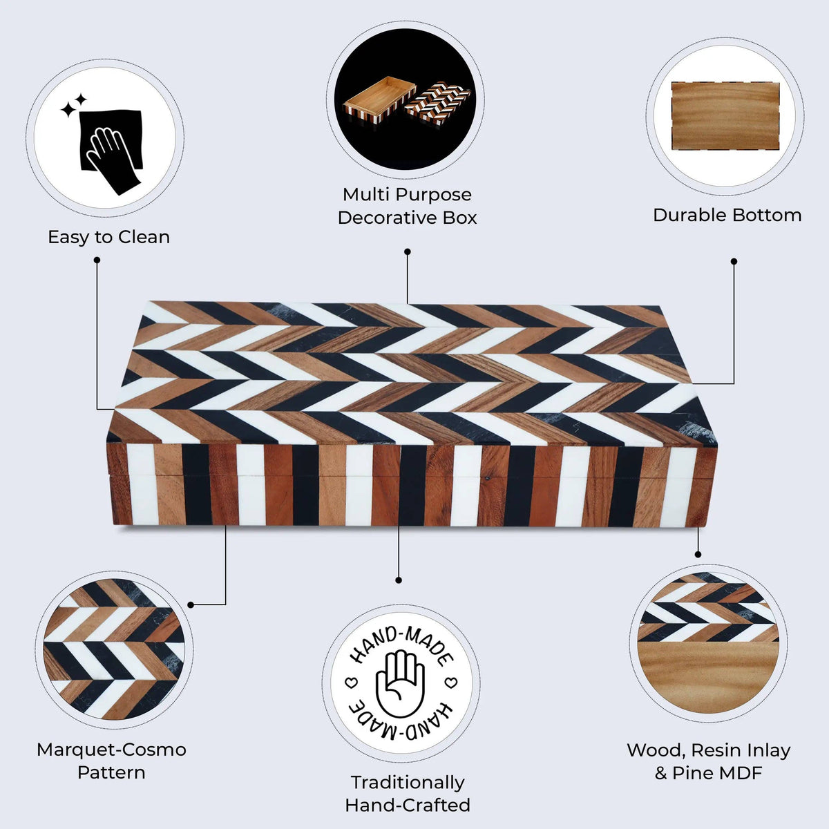 Brown Geometric Decorative Box Large