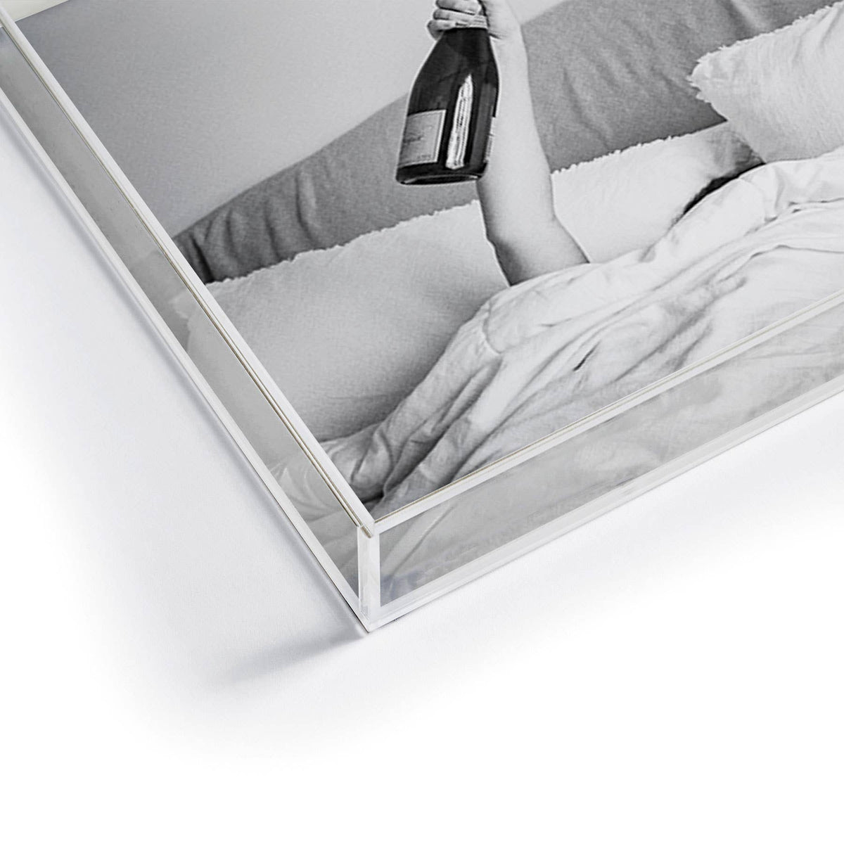 Champagne In Bed Acrylic Tray