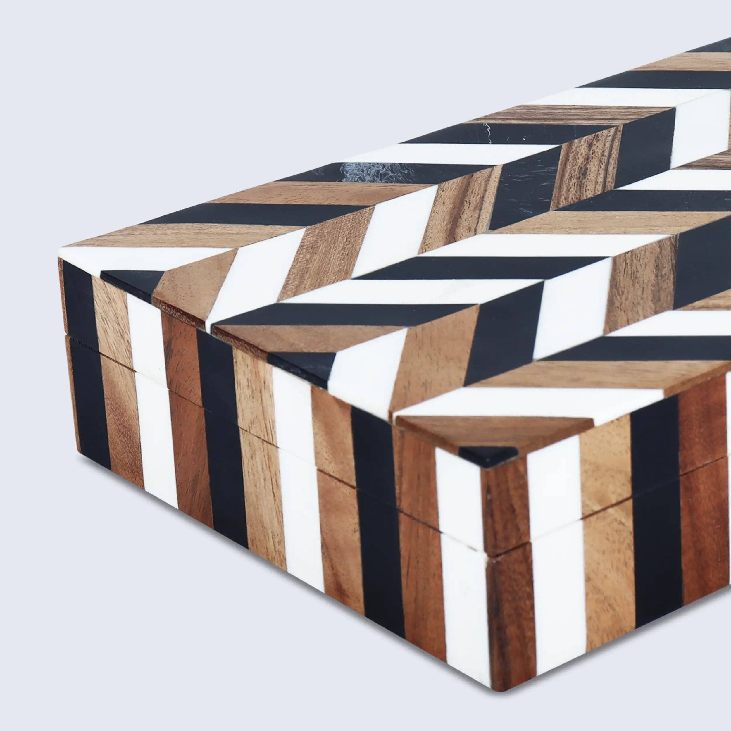 Marquet Cosmo Resin & Wood Inlay Storage Box