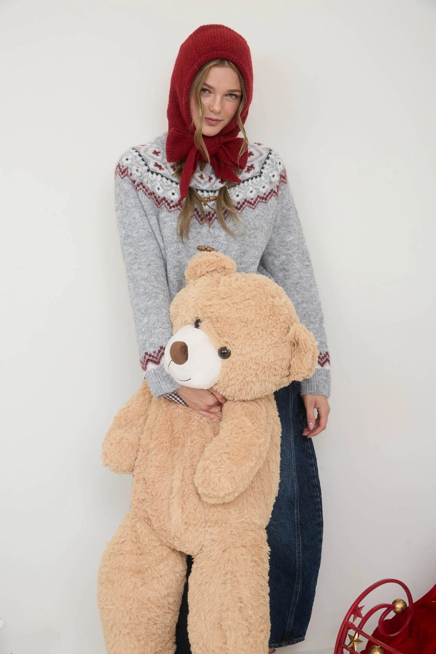 Fair Isle Toggle Button Sweater