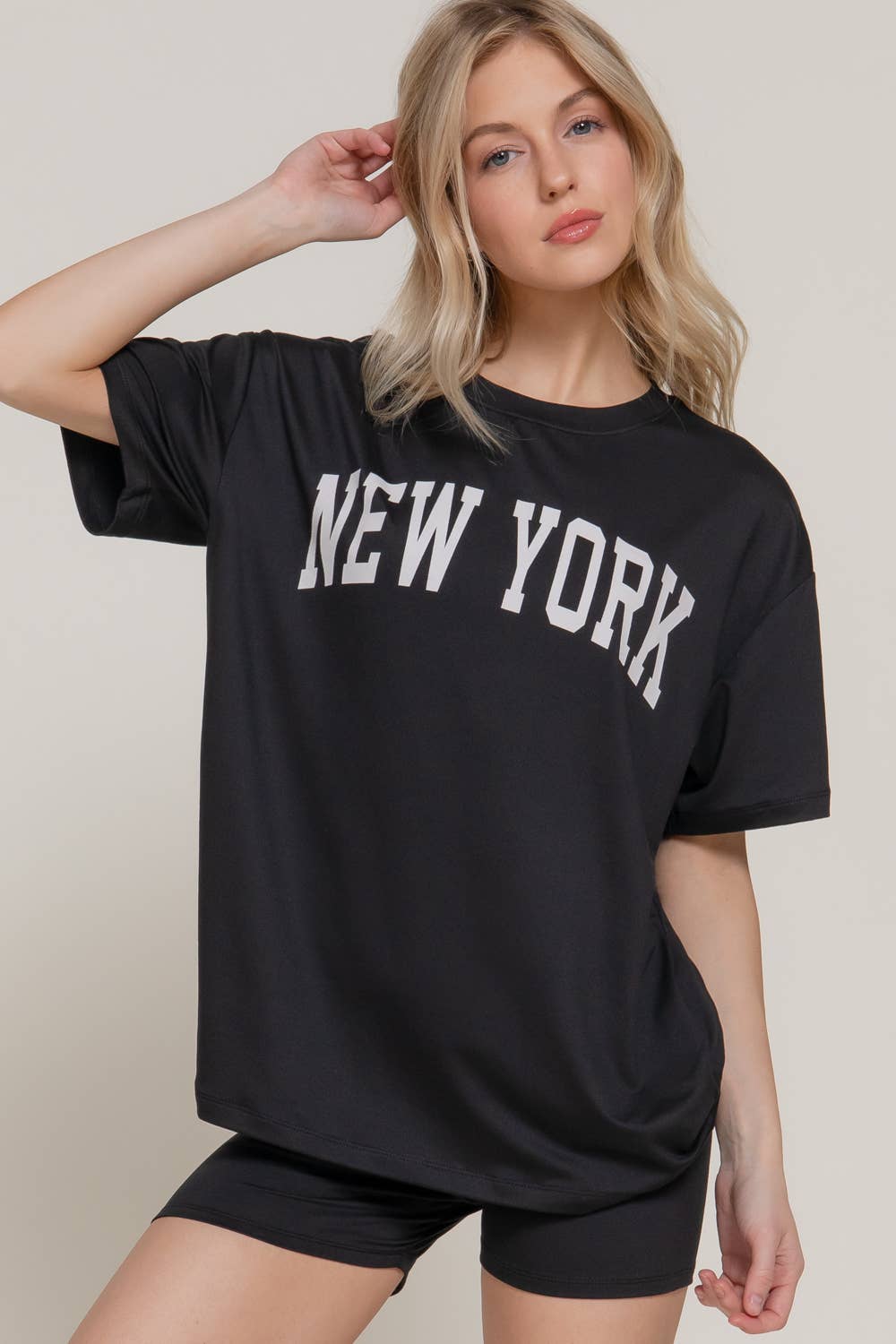 New York Oversized Tee & Biker Short Set