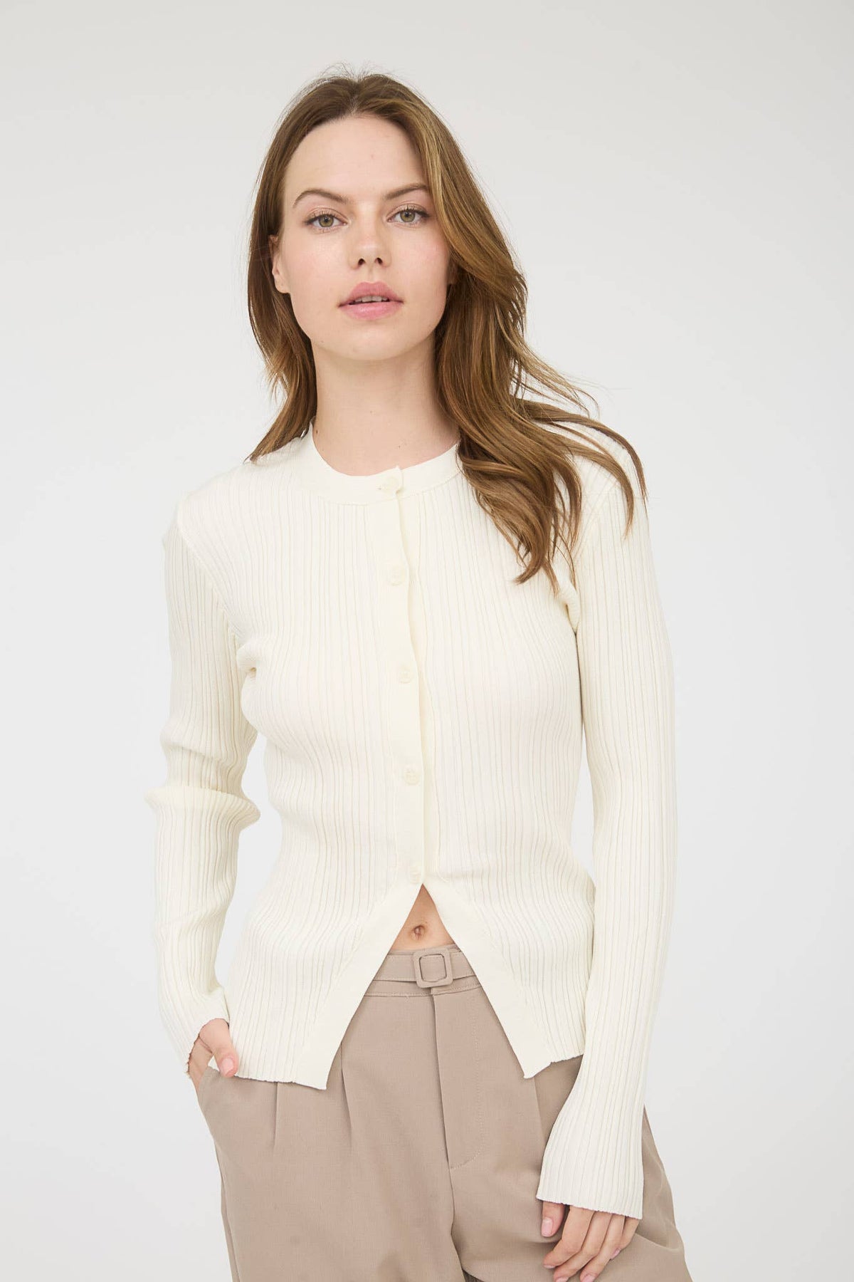 Split Hem Cardigan