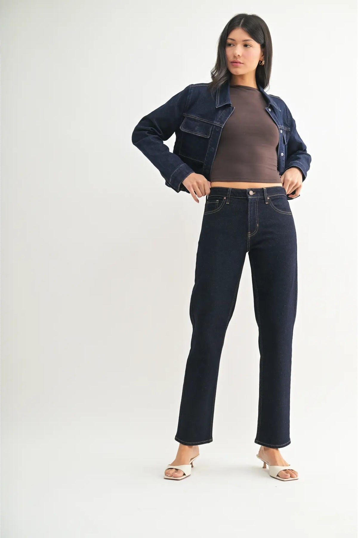 JBD Mid Rise Straight Leg Jean