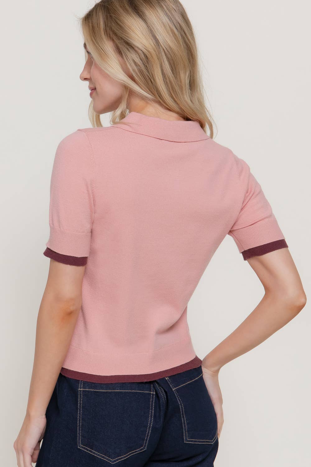 Short Sleeve Polo Sweater