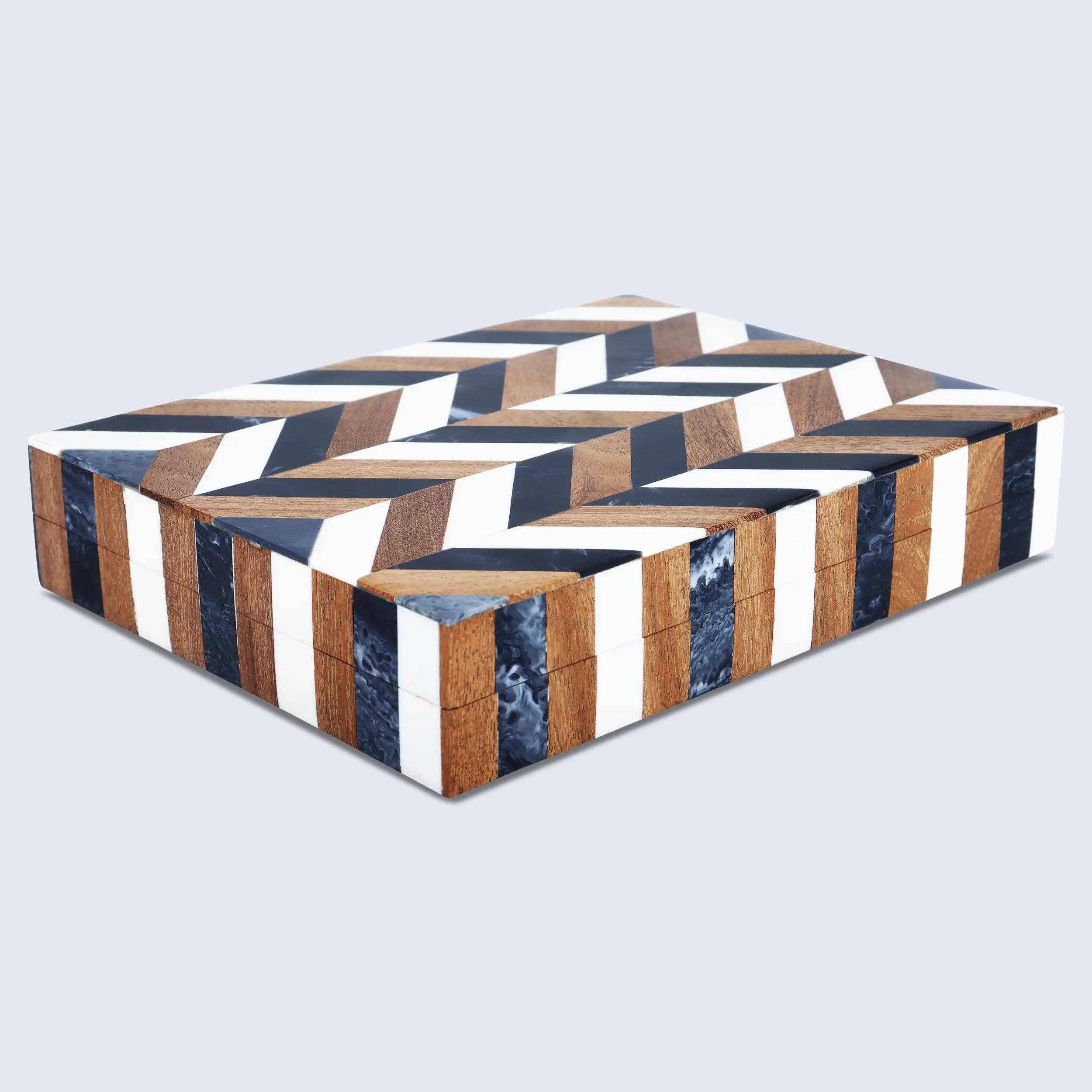 Brown Geometric Decorative Box Small