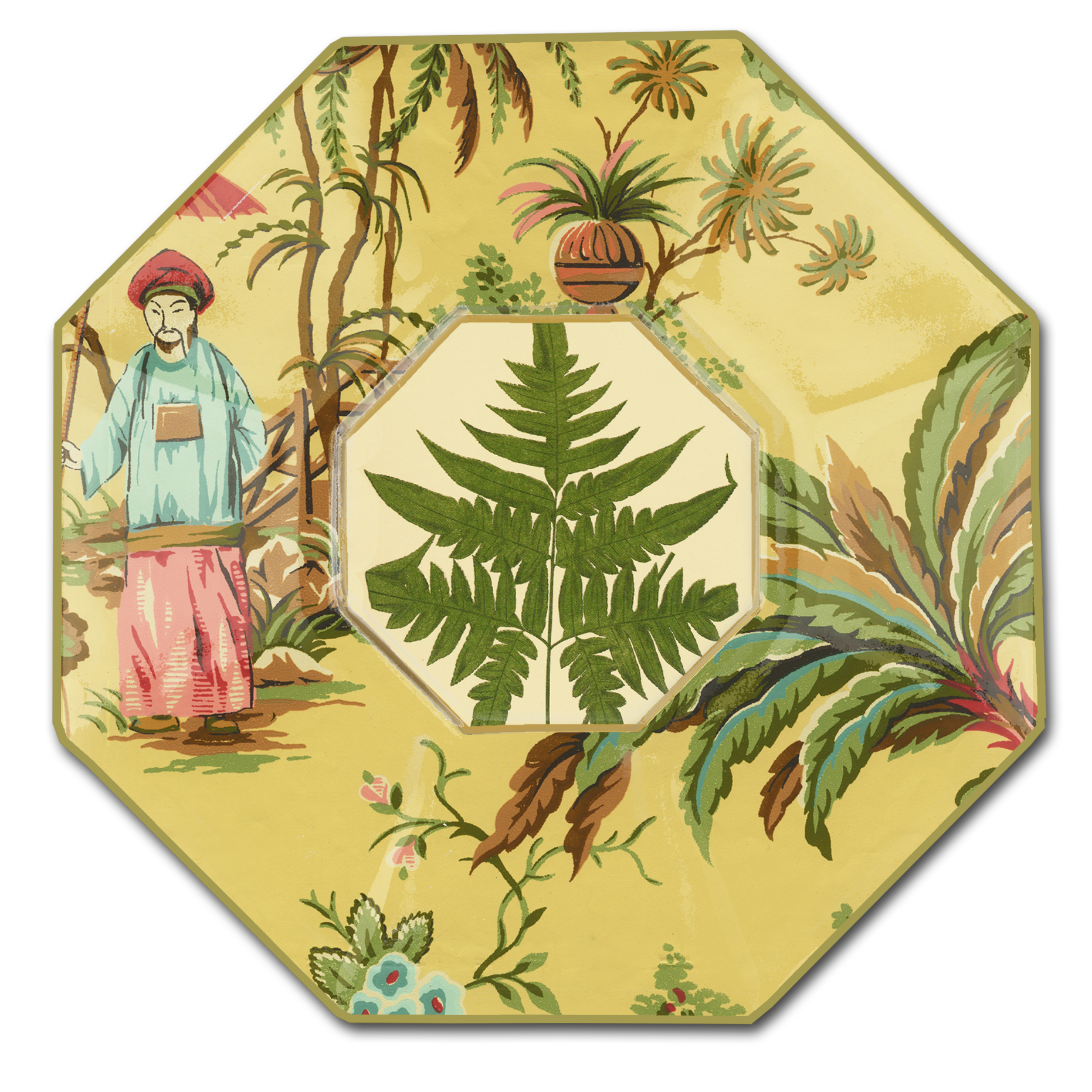 Wide Fern on Ivory Decoupage Glass Plate yellow front | MILK MONEY milkmoney.co | Home decor online, Modern home decor, Luxury home furnishings, Best home decor, Home accessories for sale, Living room furniture sets, Kitchen decor ideas, Wall art for home, Bathroom accessories, Vintage home decor, Minimalist home decor
