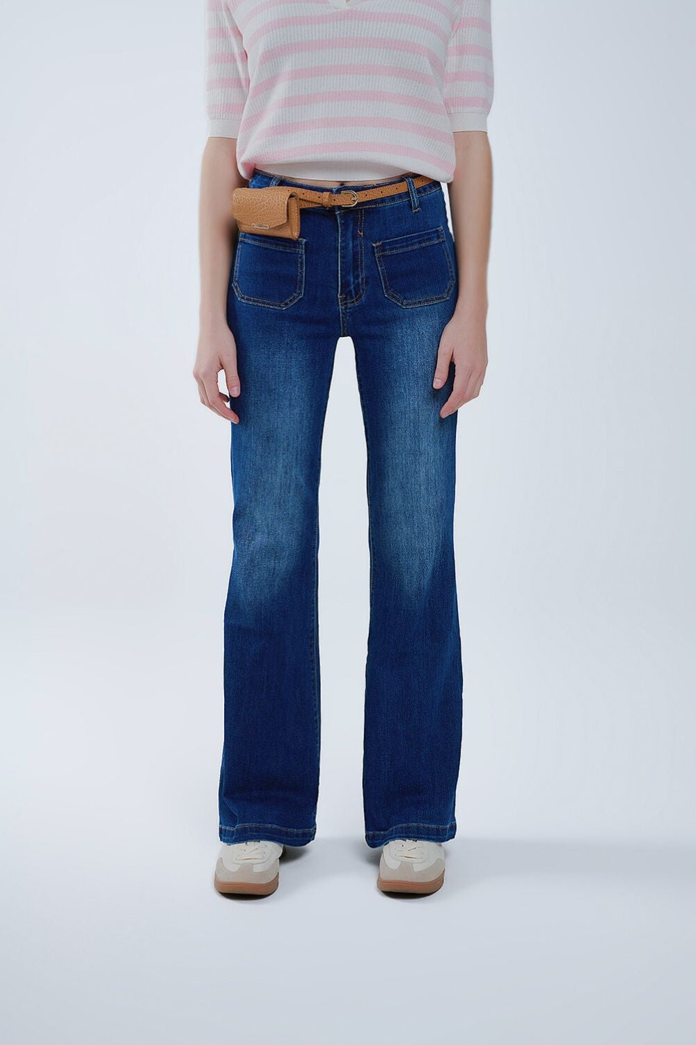 Flare Jeans w/ Front Pockets