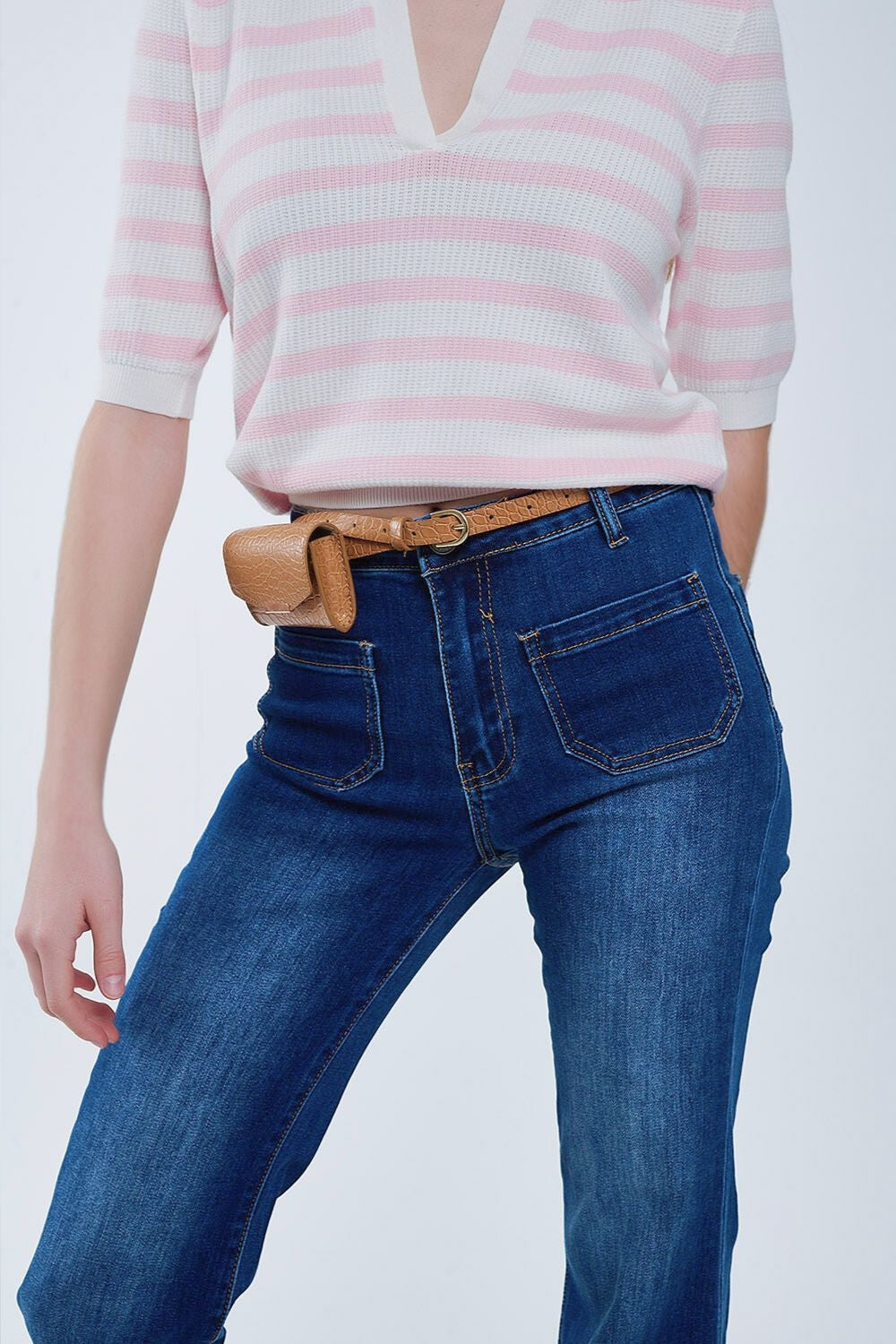 Flare Jeans w/ Front Pockets