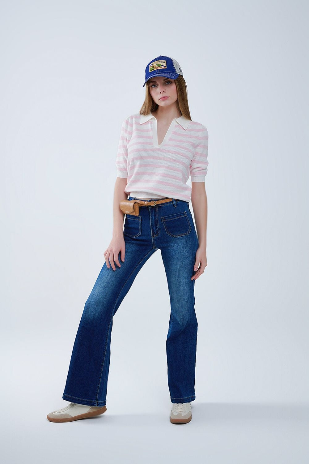 Flare Jeans w/ Front Pockets