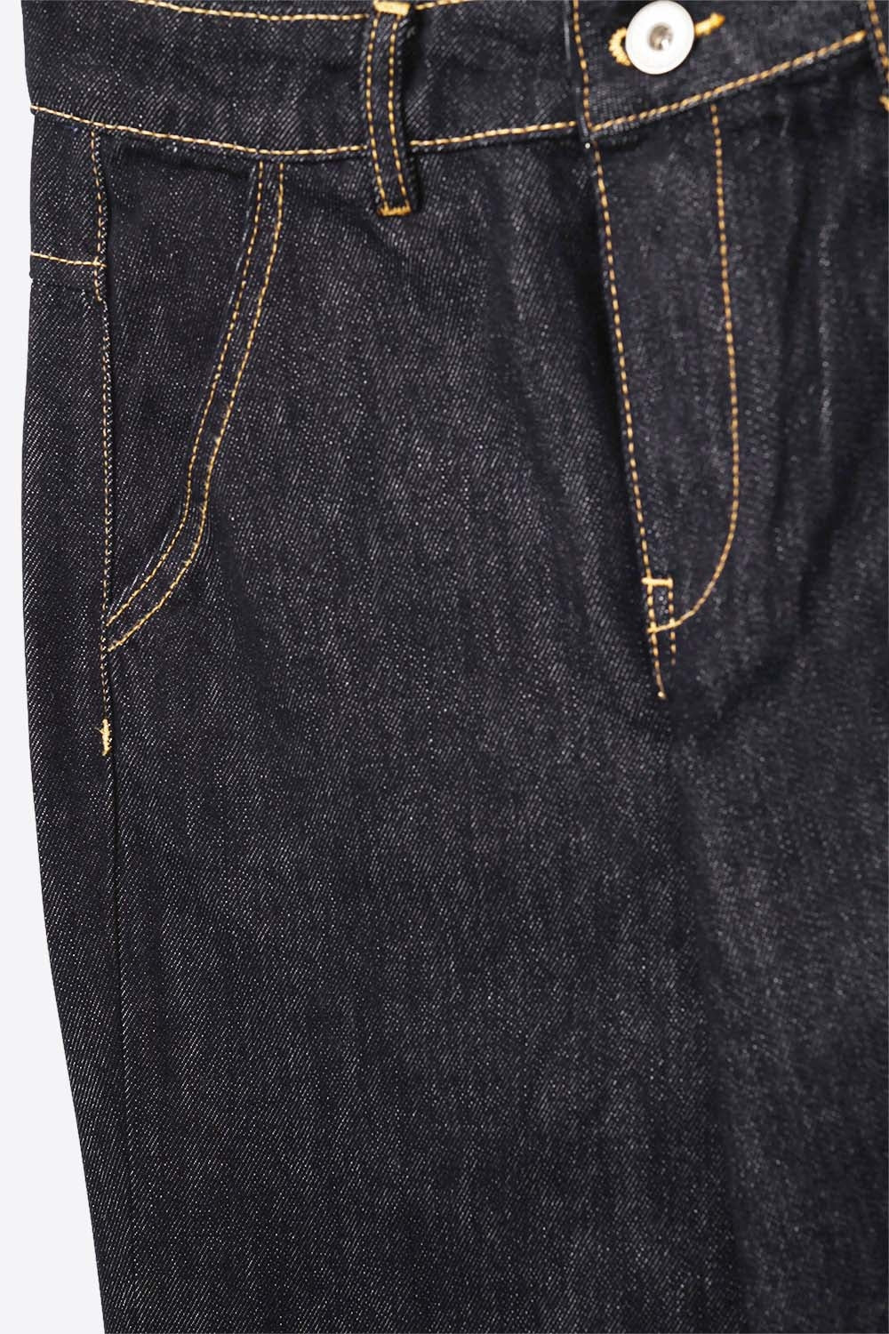Wide-Leg Jeans w/ Contrast Stitching