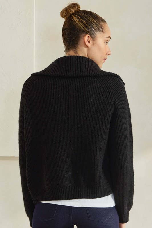 Funnel Neck Zip Cardigan