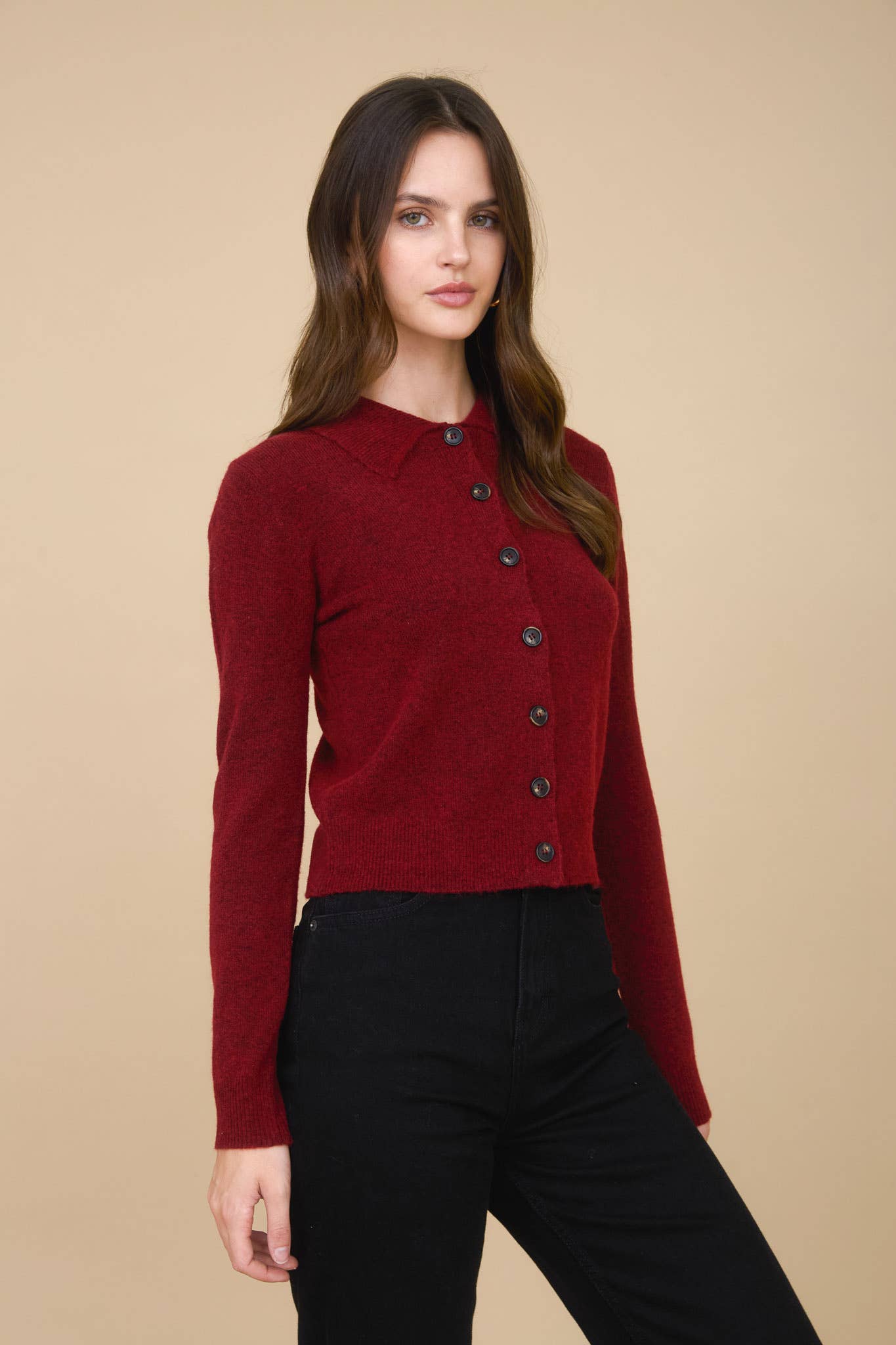 Collared Button Down Cardigan