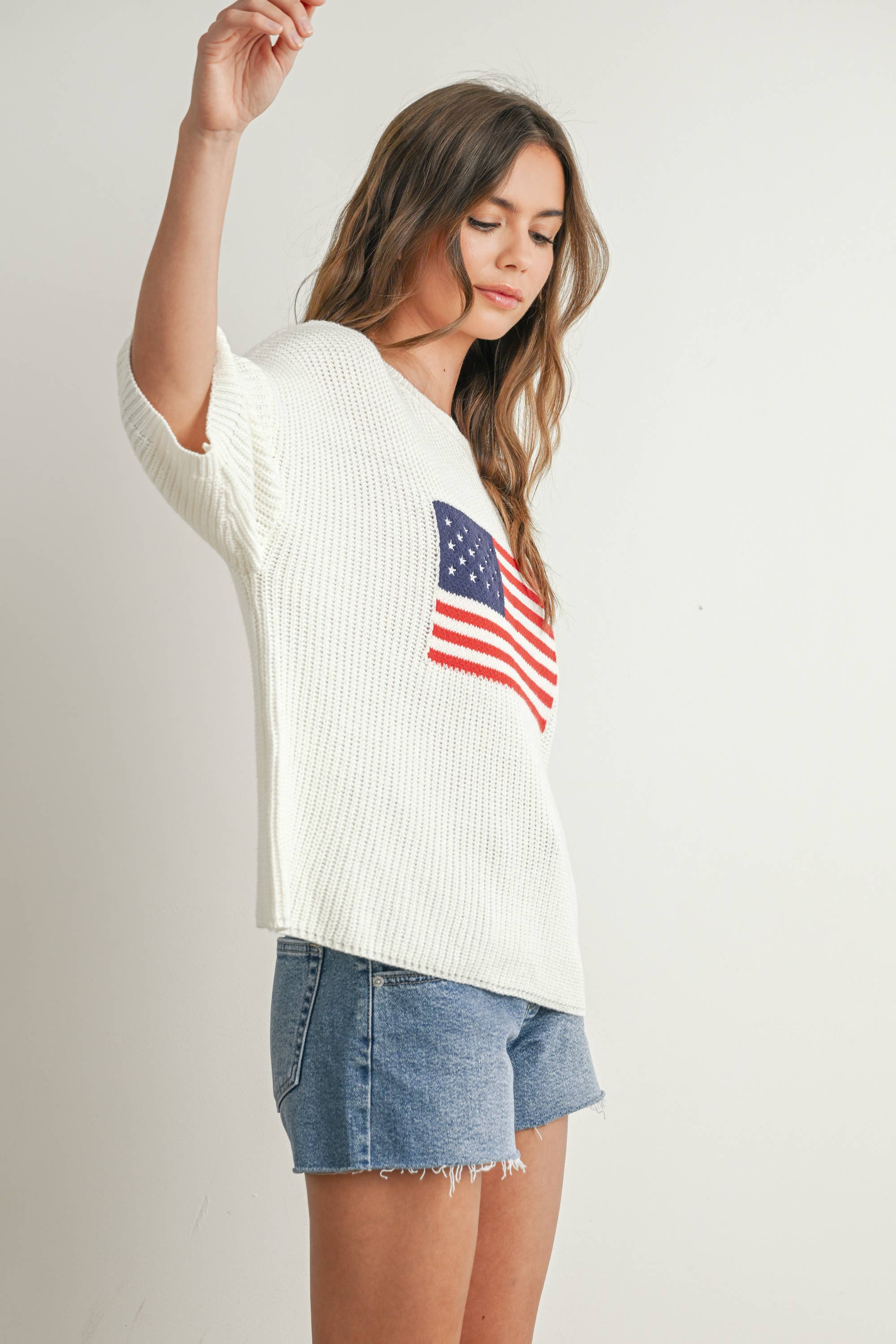 Flag Print Knit Sweater