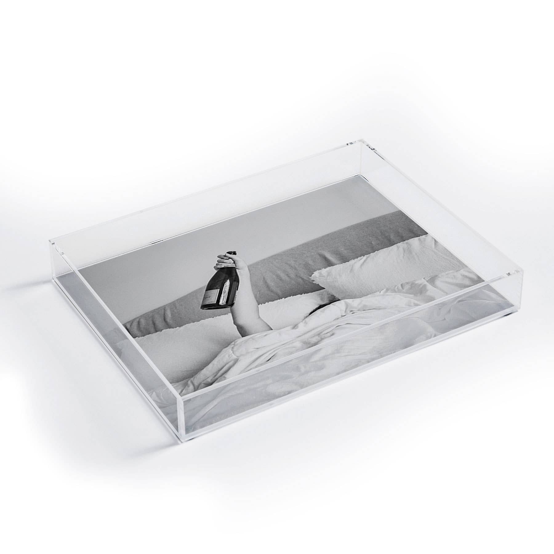 Champagne In Bed Acrylic Tray