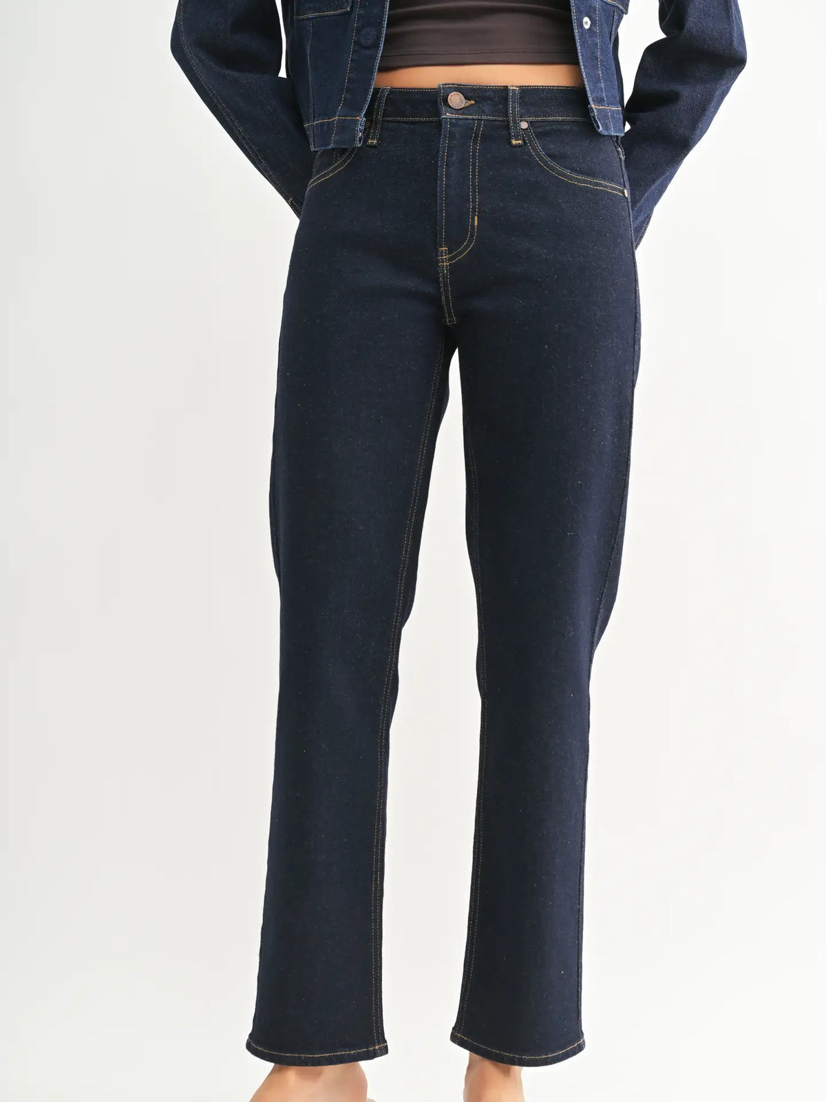 JBD Mid Rise Straight Leg Jean