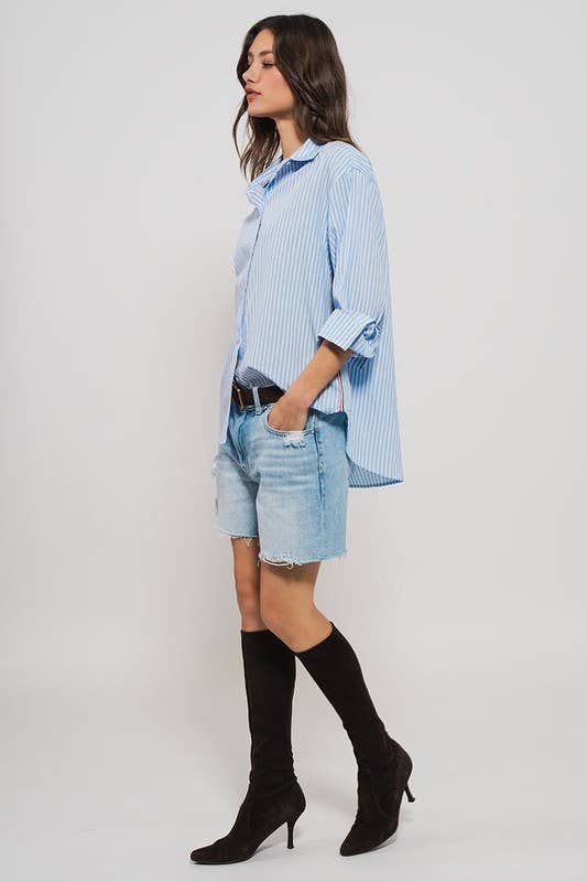 Side Stripe Detail Button Down