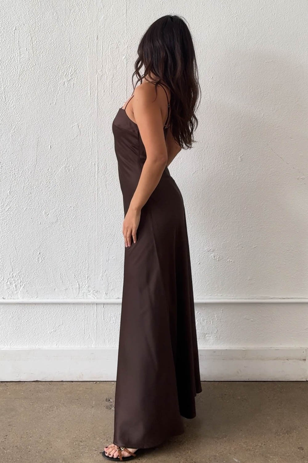 Satin A-line Maxi Dress