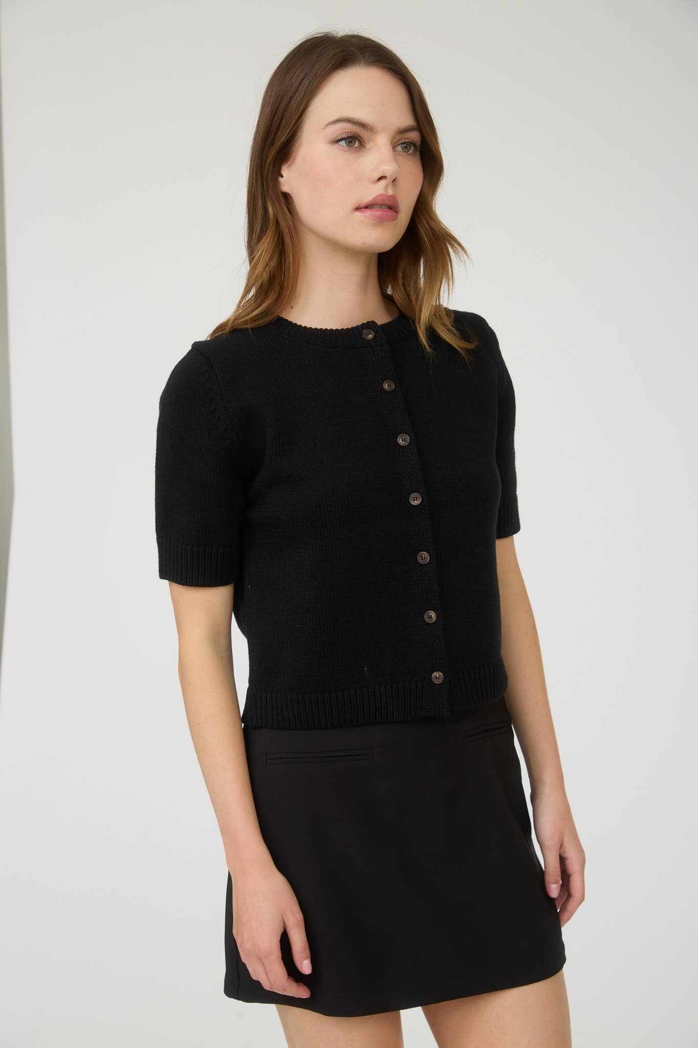 Short Sleeve Button Down Cardigan