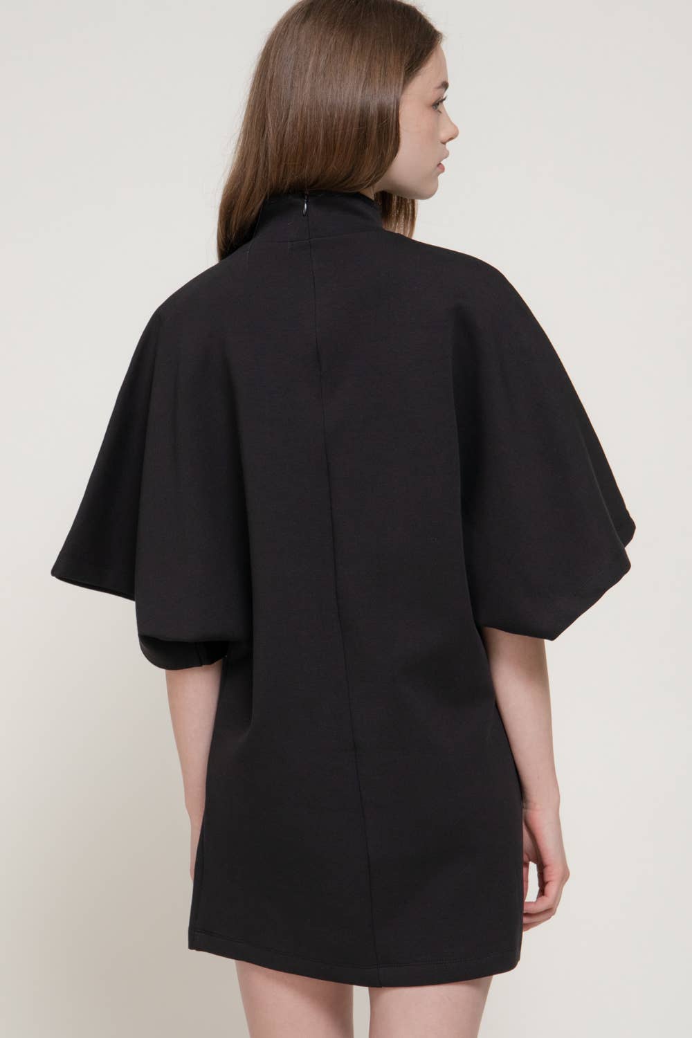 Batwing High Neck Mini Dress