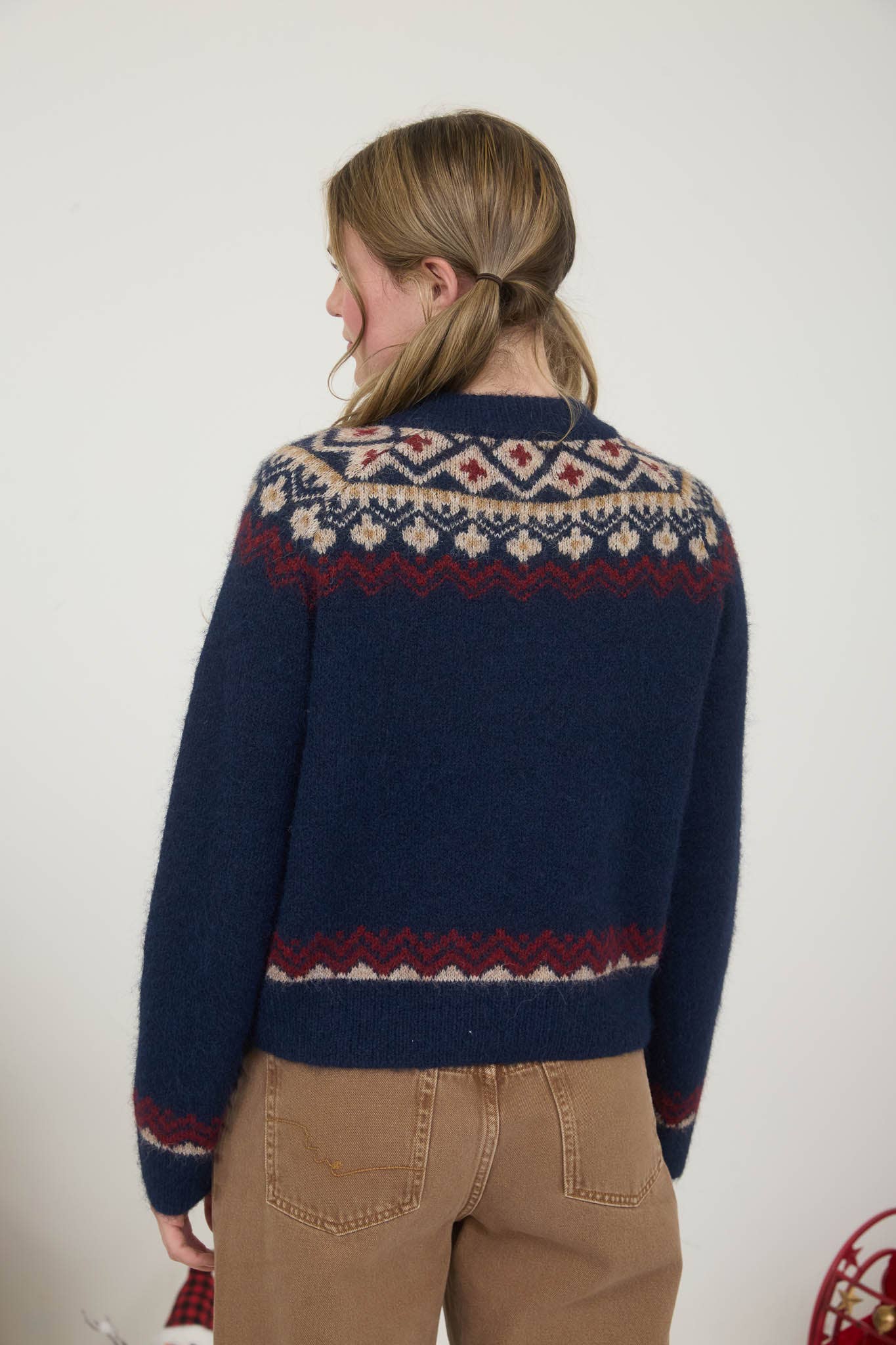 Fair Isle Toggle Button Sweater