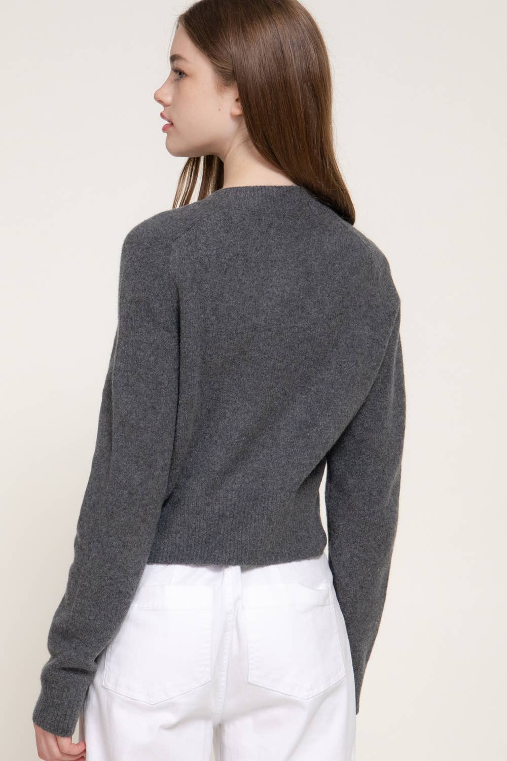 Round Neck Button Down Sweater