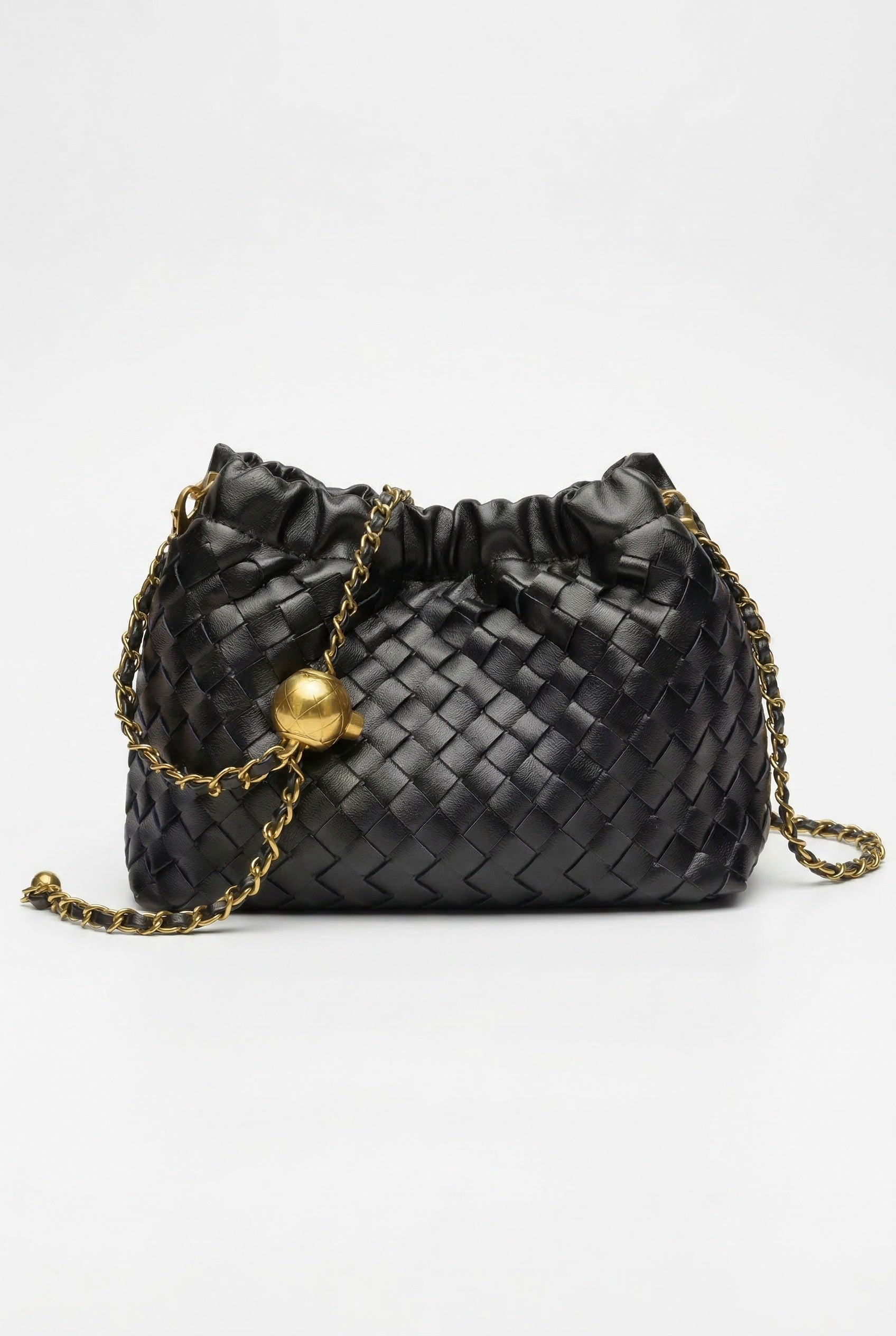 Faux Leather Woven Bag
