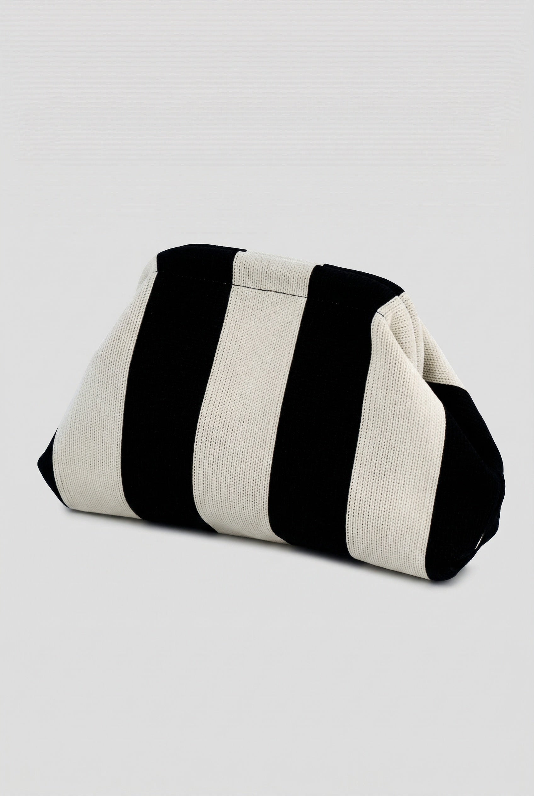 Striped Knit Frame Clutch
